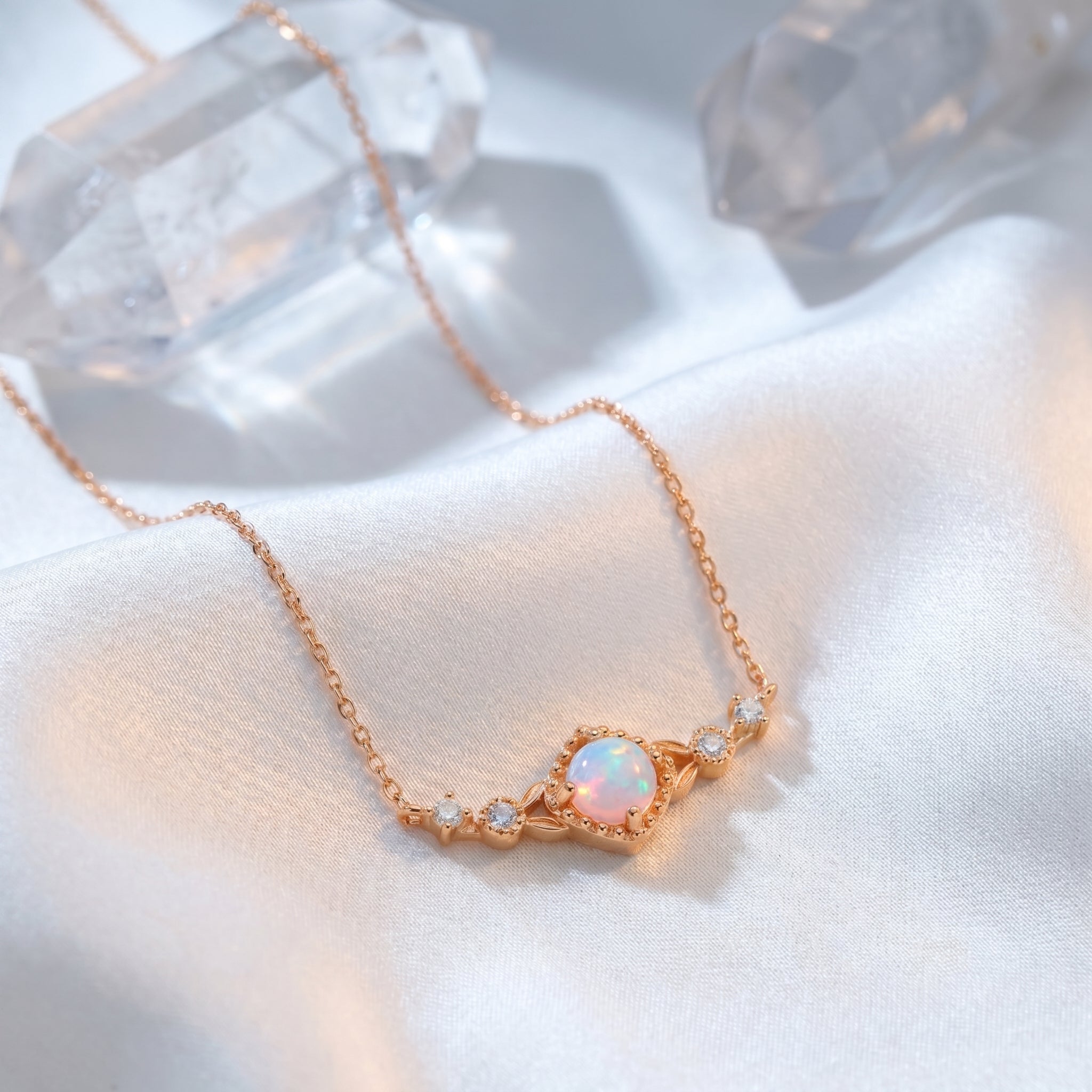 the-callisto-column-necklace in rose gold finish