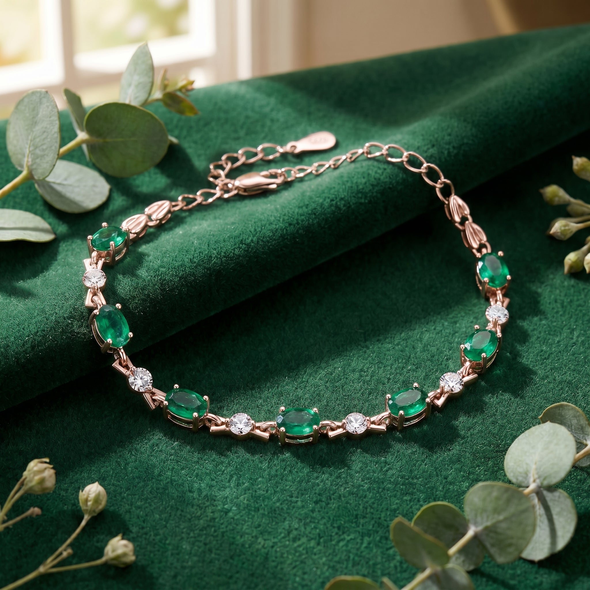 the-lucentia-oval-bracelet-s925-sterling-silver in rose gold finish