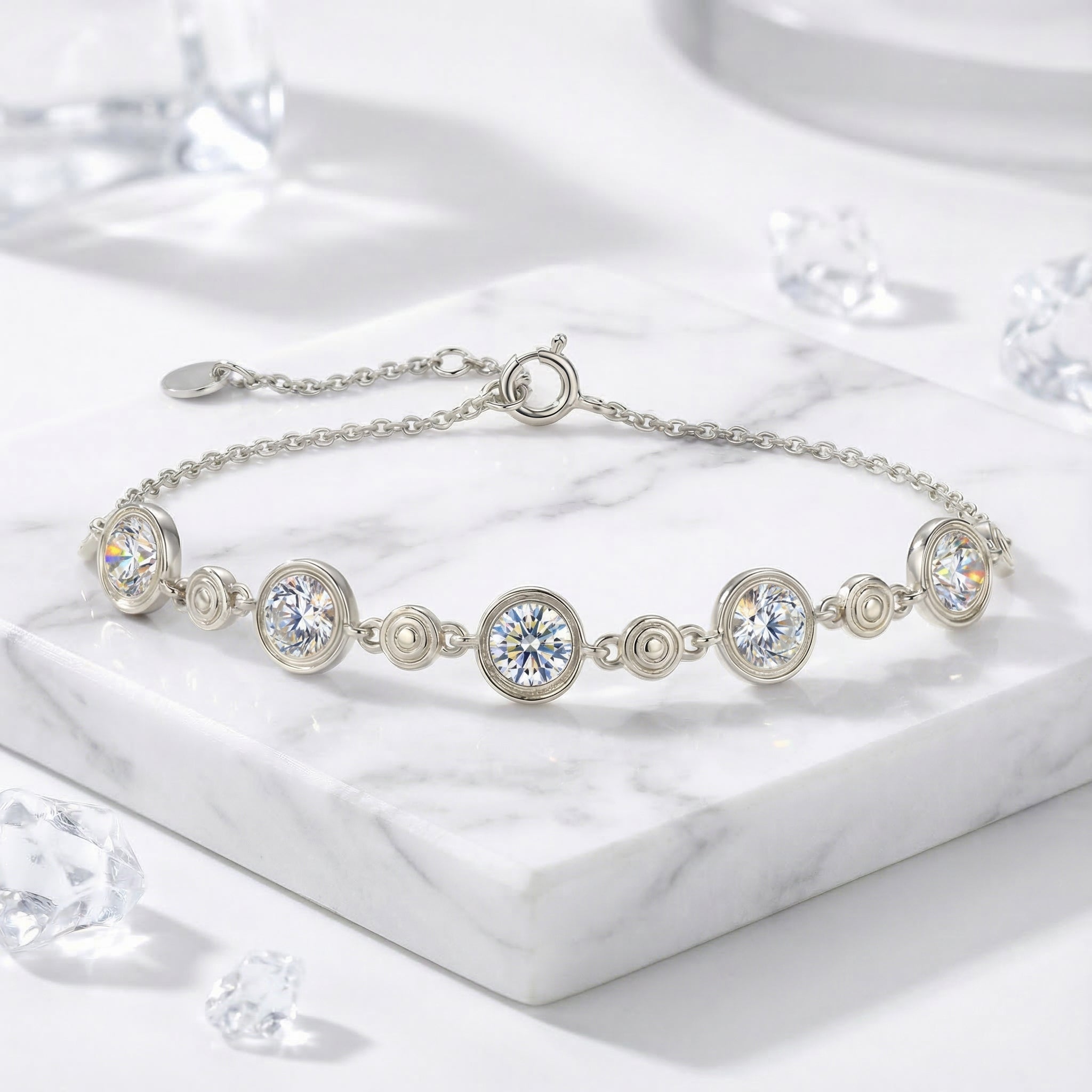 the-mirellia-station-bracelet-18k-gold-vermeil in silver finish