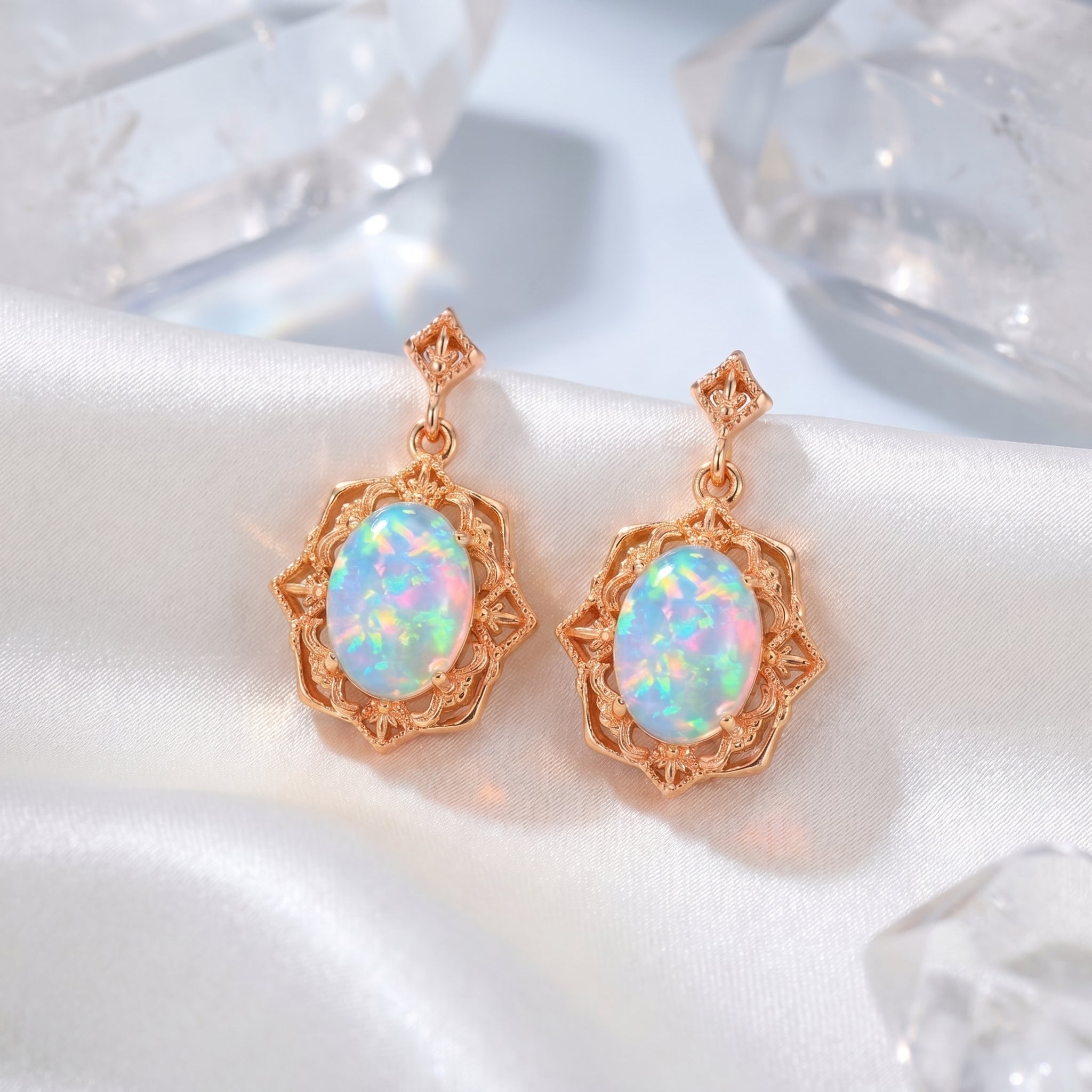 the-odessia-drop-earrings in rose gold finish