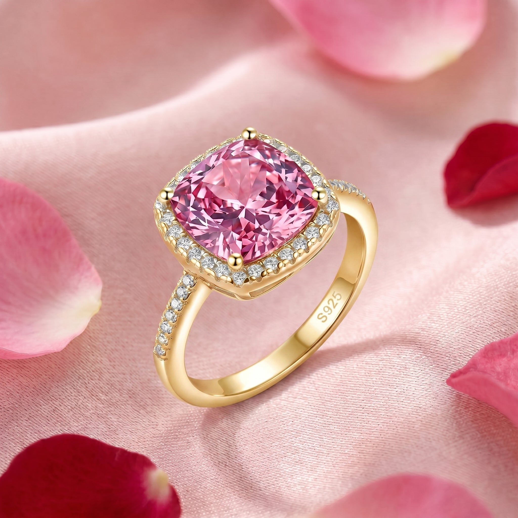 the-rosamara-halo-ring-s925-sterling-silver in gold finish