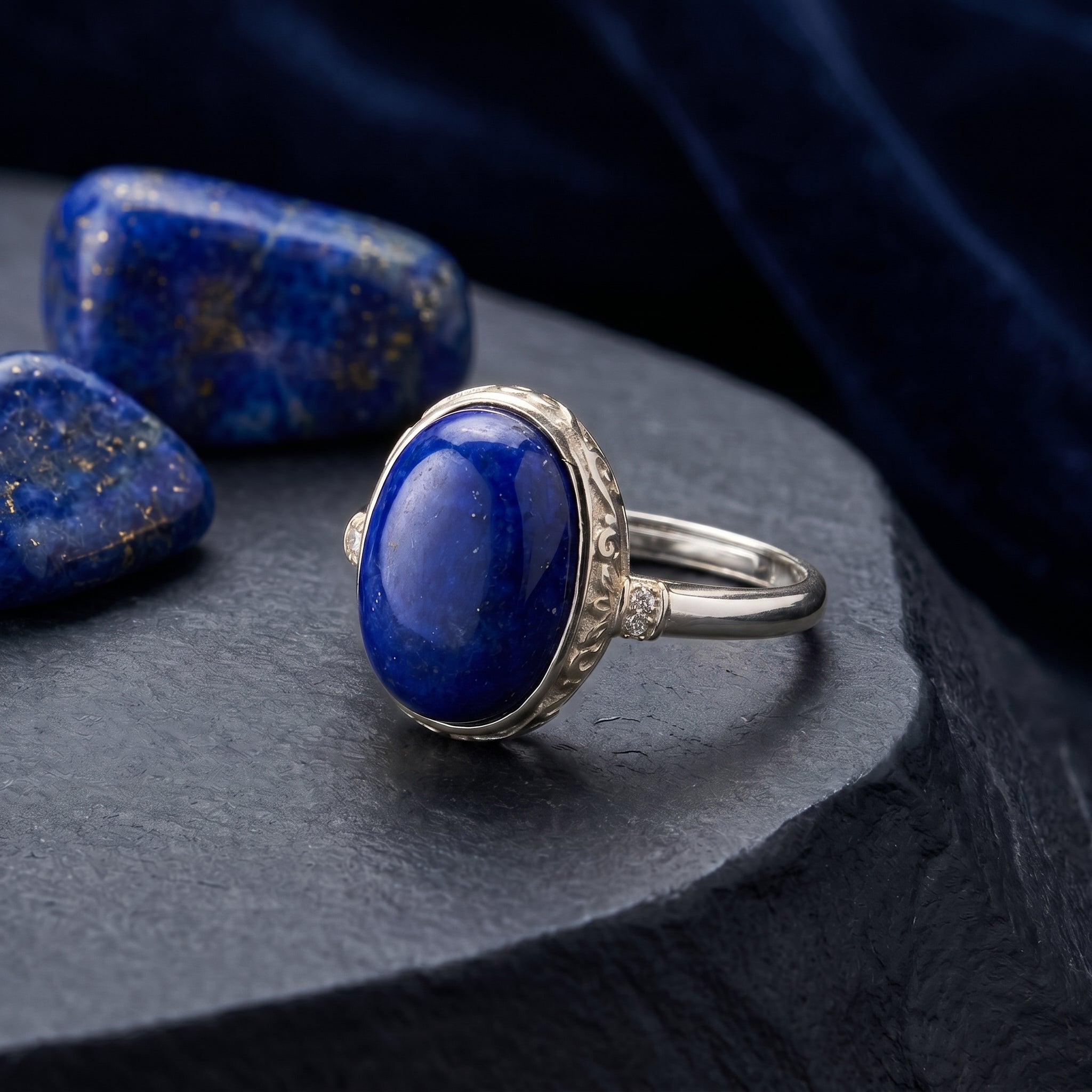 the-starscape-natural-lapis-ring in finish