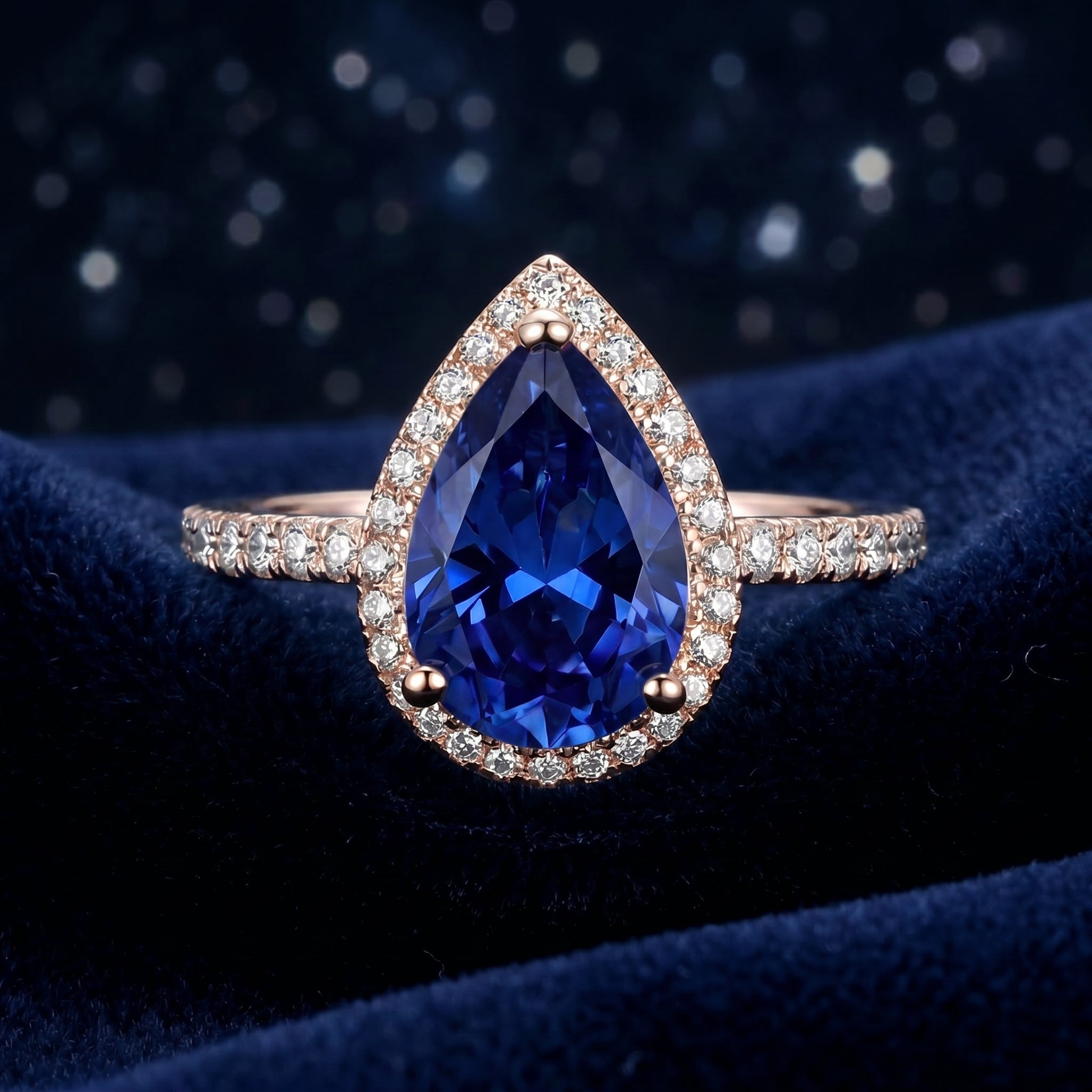 the-sylvari-pear-s925-sterling-silver in rose gold finish