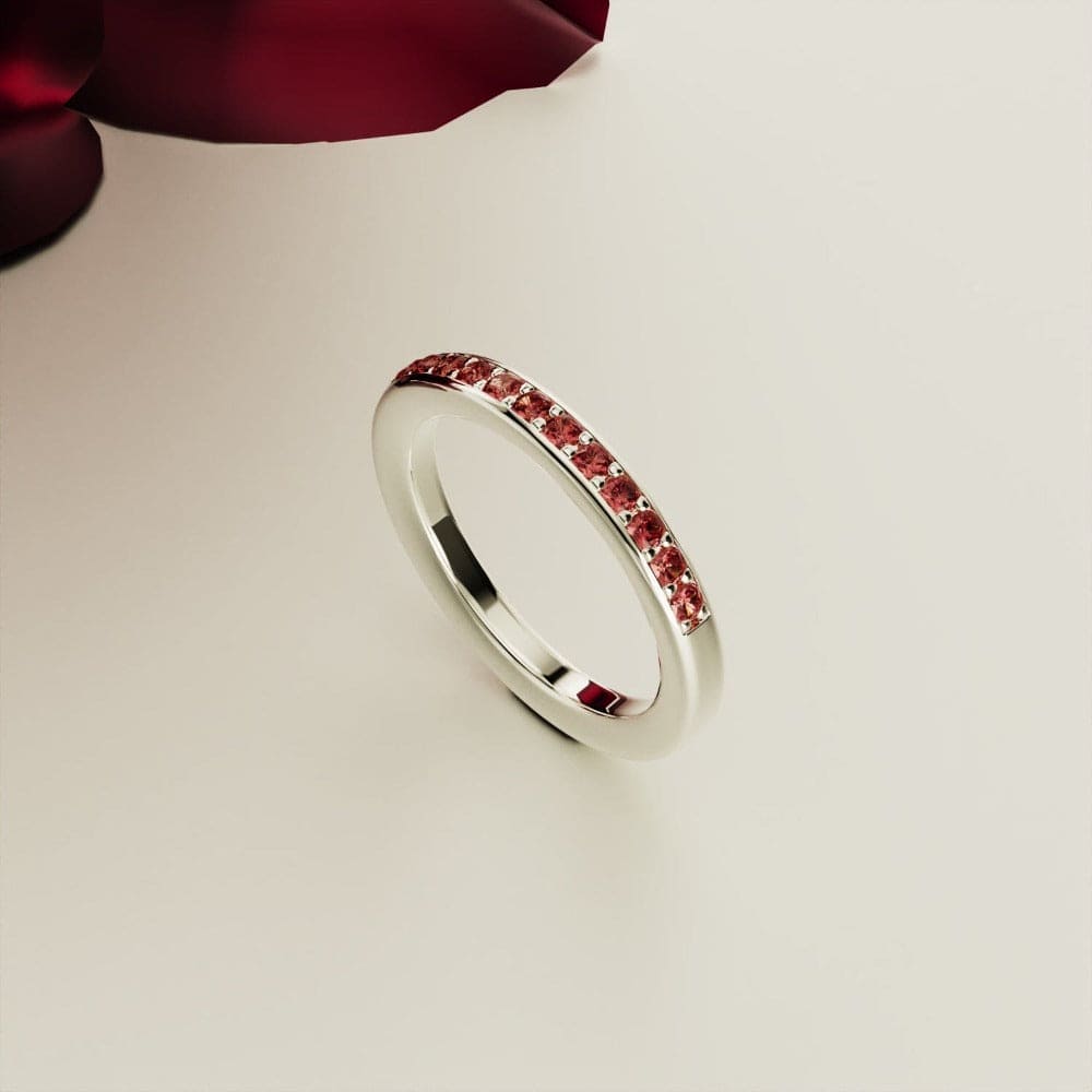 La promesa: anillo de rubí de la eternidad - plata de ley S925