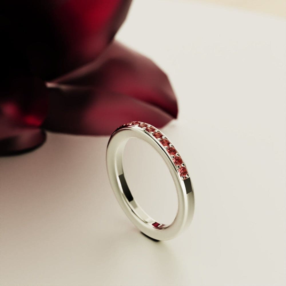 La promesa: anillo de rubí de la eternidad - plata de ley S925