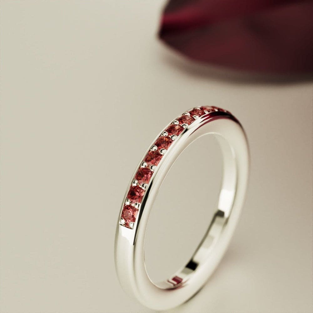 La promesa: anillo de rubí de la eternidad - plata de ley S925