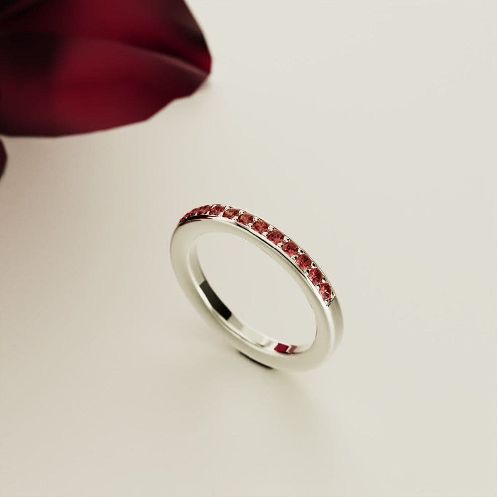 La promesa: anillo de rubí de la eternidad - plata de ley S925