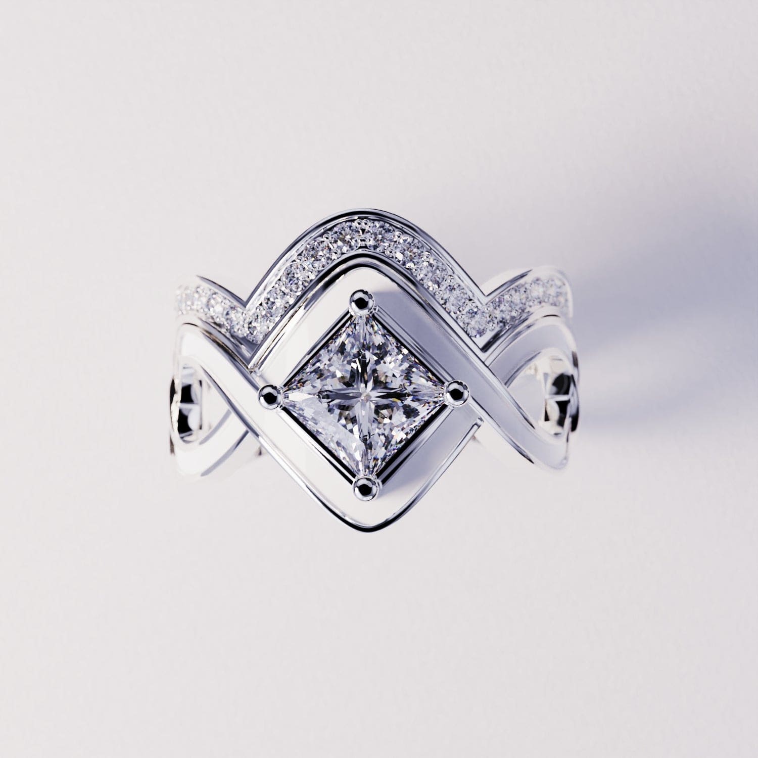 The Snow Wave: 2-Piece Set Ring - S925 Sterling Silver