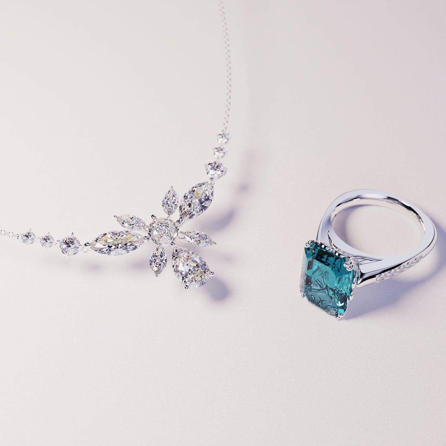 Azure Dream: Ketting & Ring Upgrade - S925 Sterling Zilver