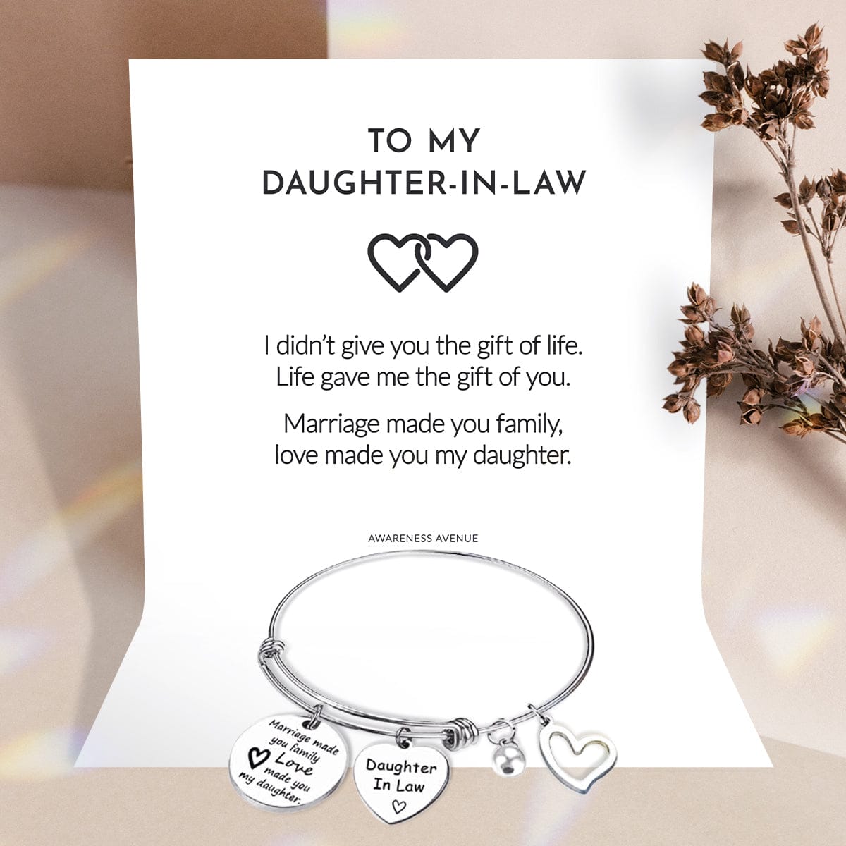 To My Daughter-in-Law | Heartfelt Gift | Bangle Bracelet