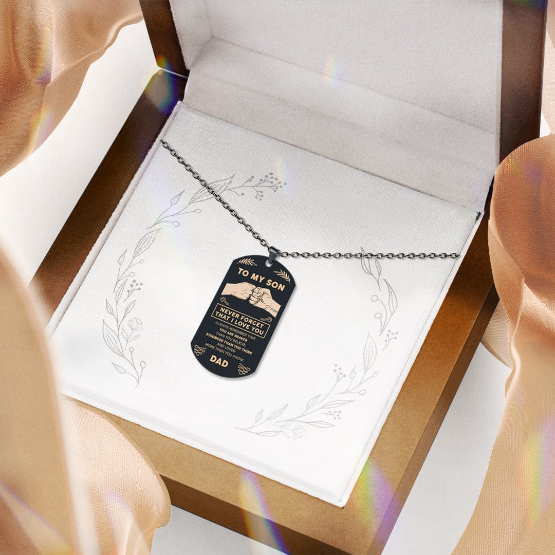 Para mi hijo | Eres mi fuerza | Collar con placa de identificación