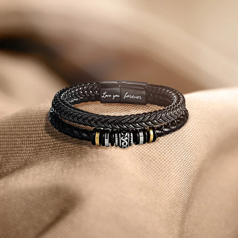 Love You Forever | Men's Leather Gift Bracelet