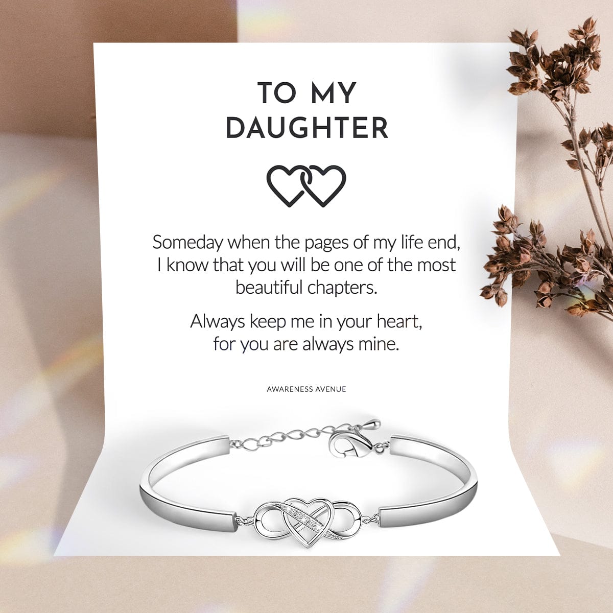 To My Daughter Always Keep Me In Your Heart Bracelet