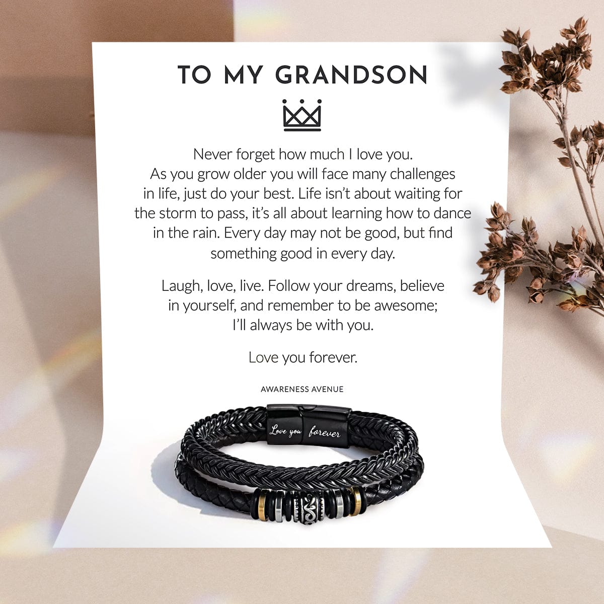 To My Grandson 'Love Your Forever' Gift Jewelry Set
