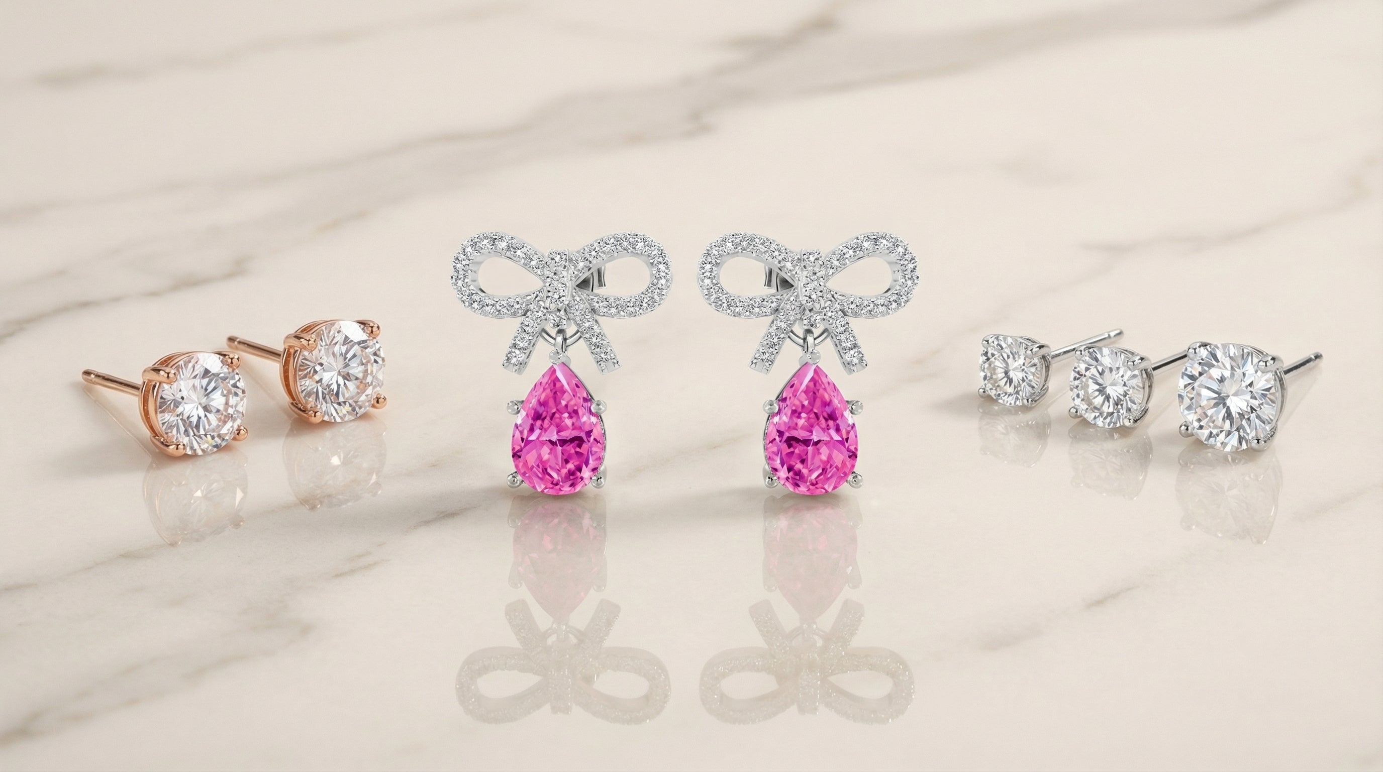 1 carat moissanite earrings - hero image