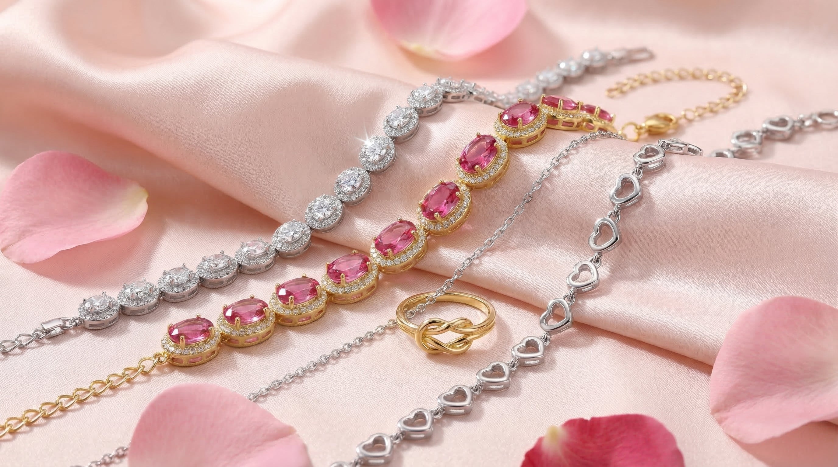 14k gold birthstone bracelet - hero image