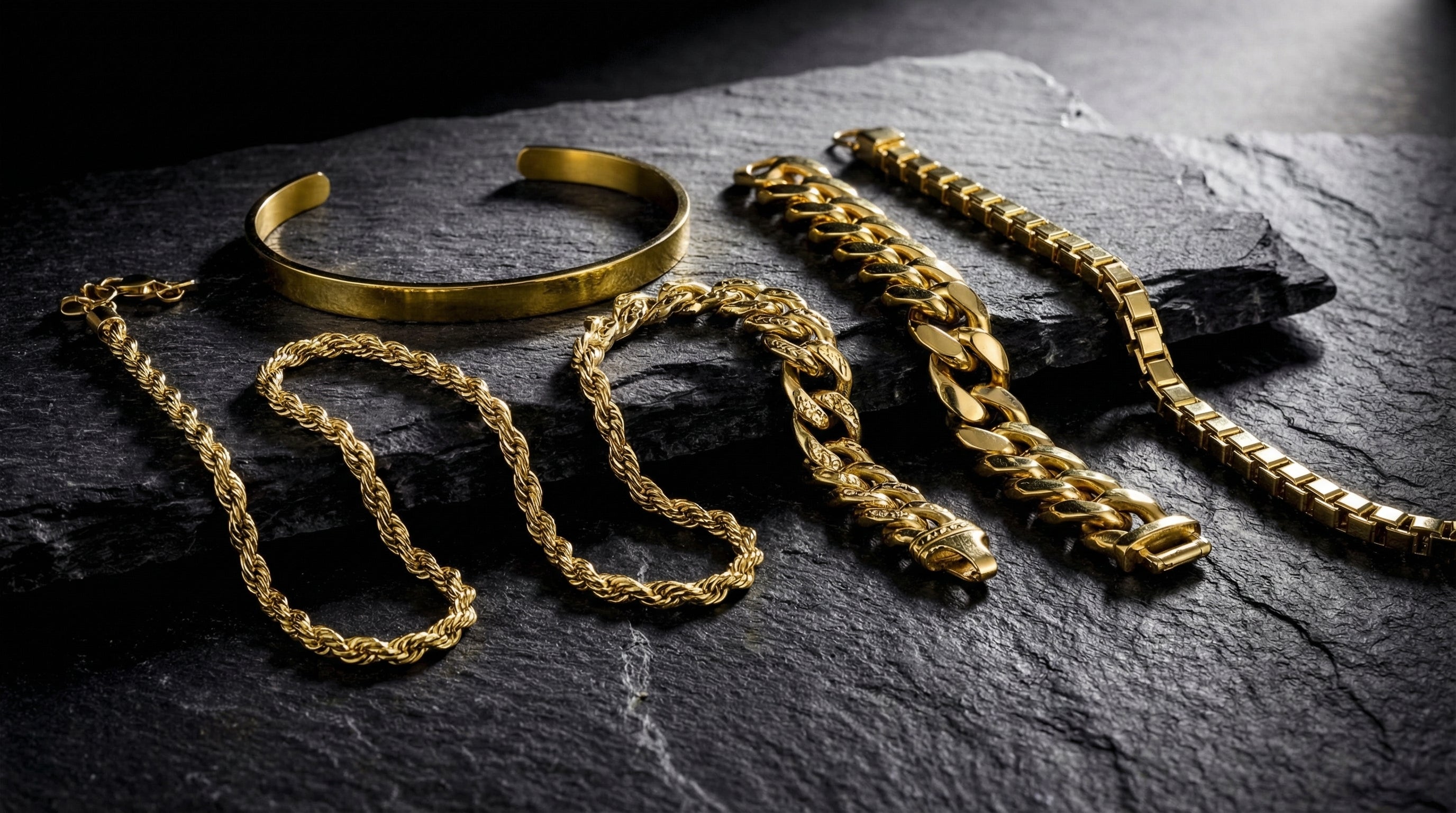 14k gold men's bracelet - hero image