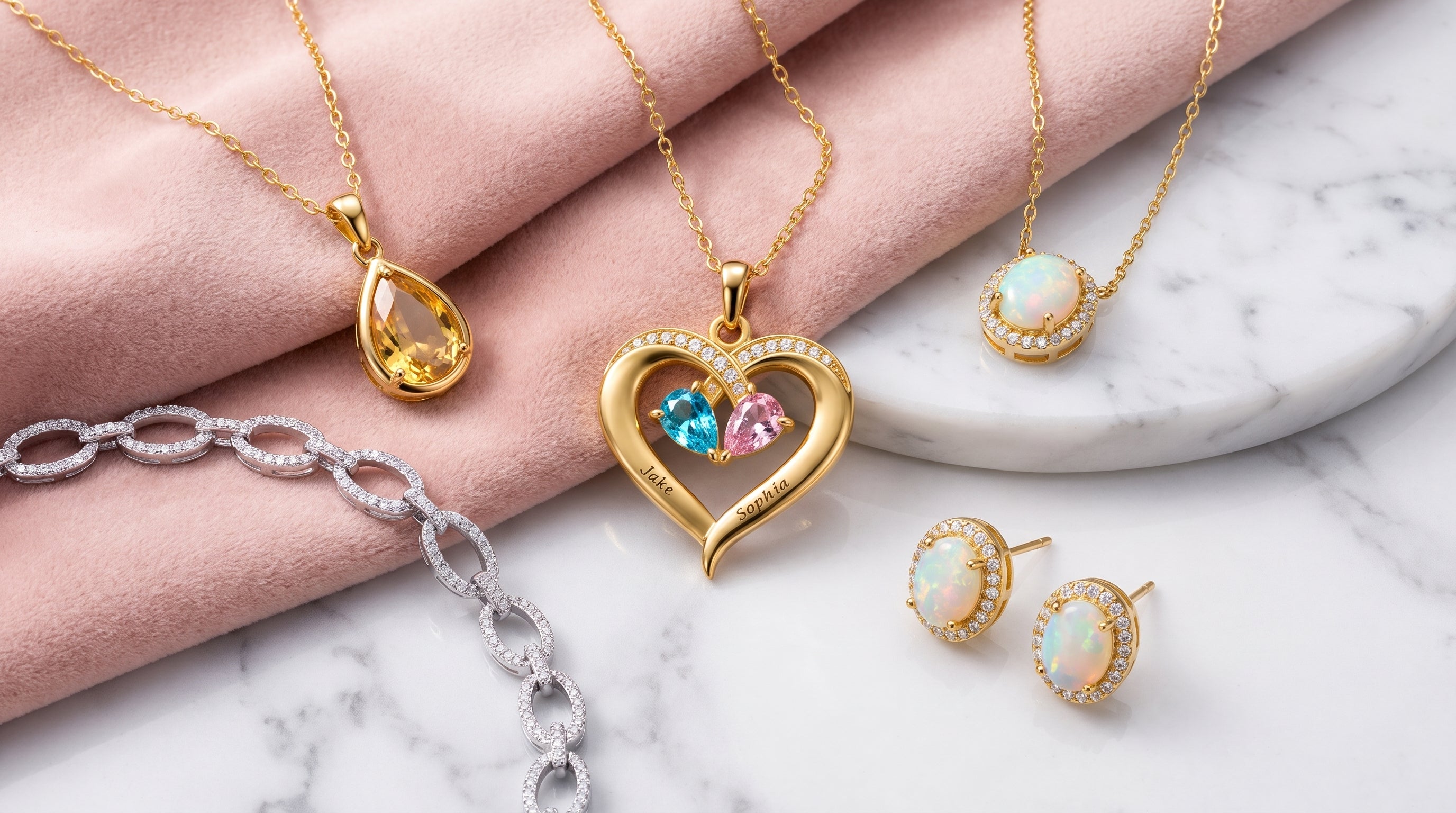 2 birthstone jewelry editorial image