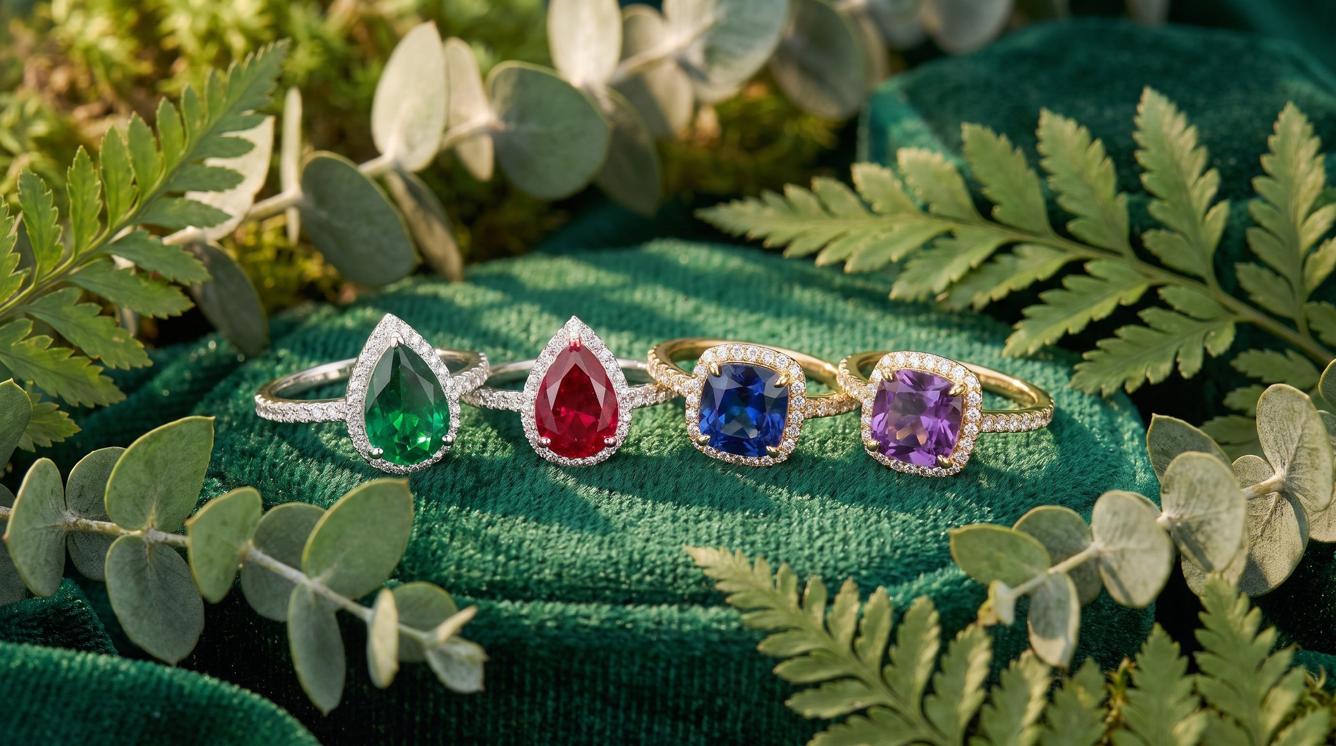birthstone ring 4 stones editorial image