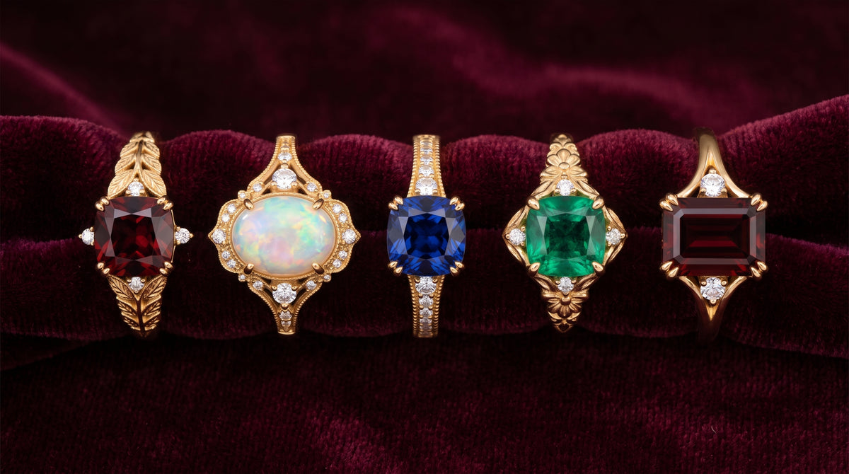 birthstone ring gold editorial image
