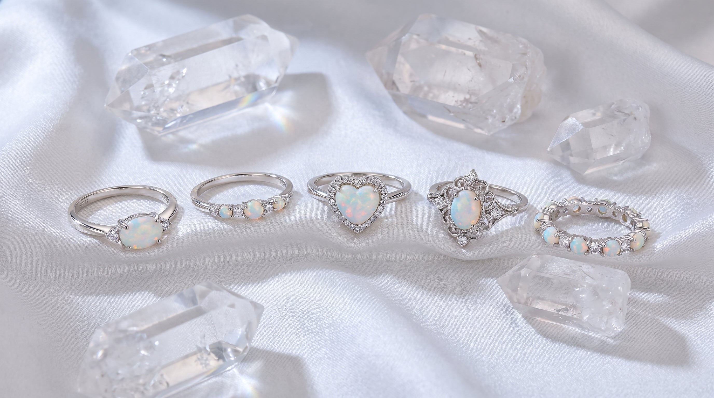 birthstone rings white gold editorial image