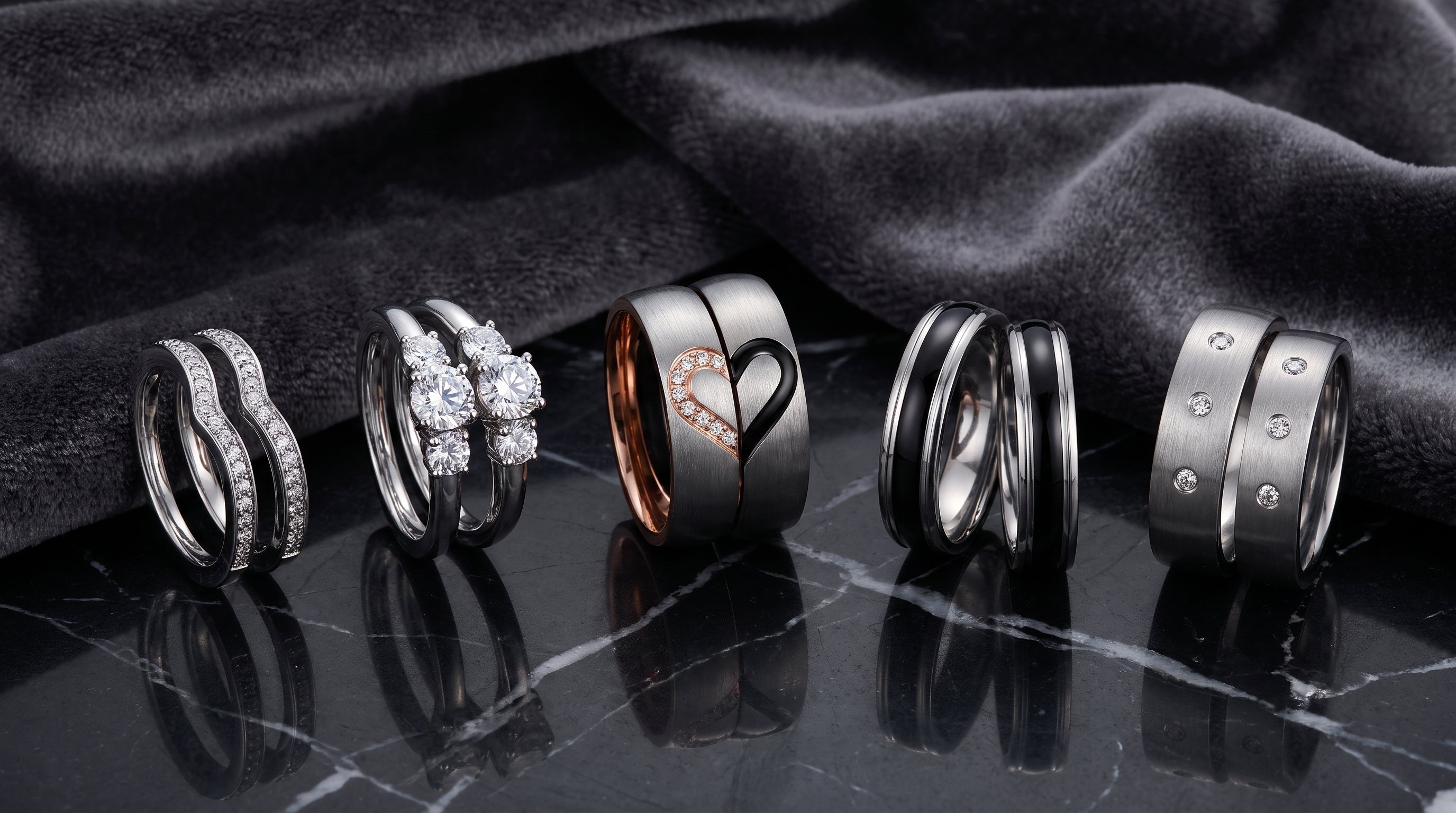 couples ring set editorial image
