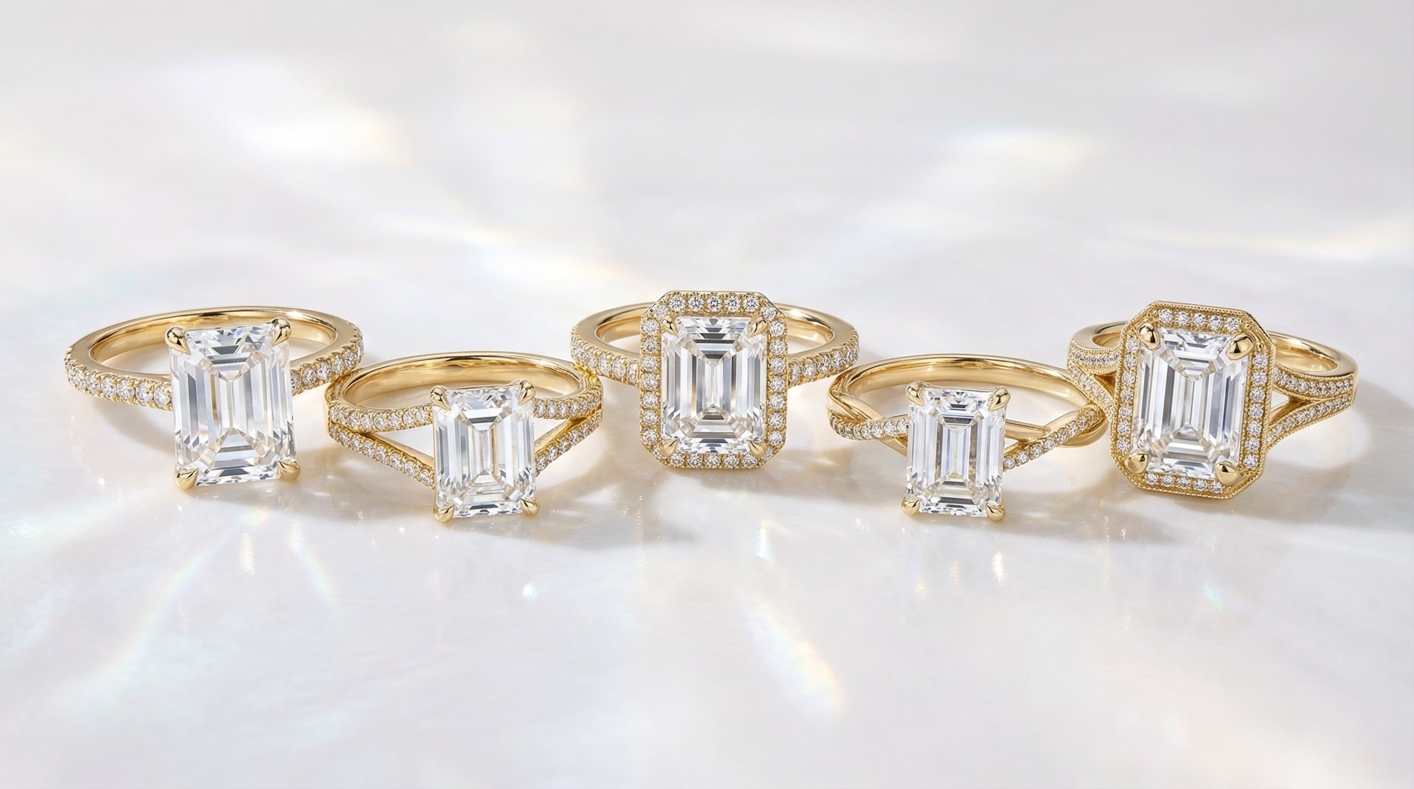 emerald cut engagement rings lab grown - hero image