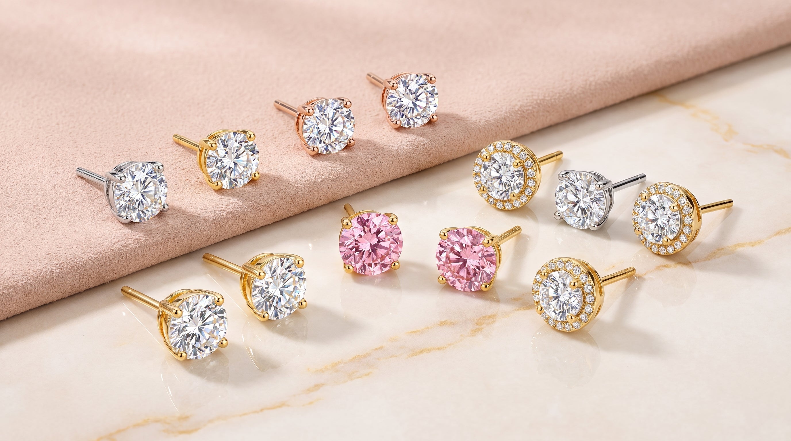 flat back stud earrings for earlobes editorial image