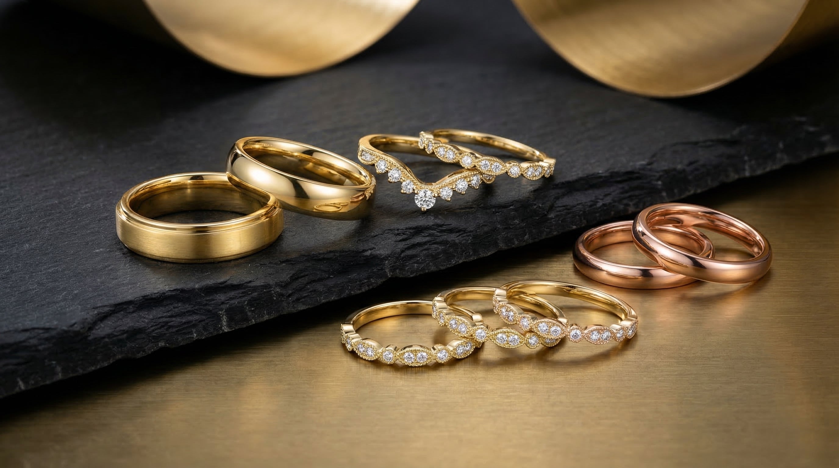 gold men's wedding bands - hero image