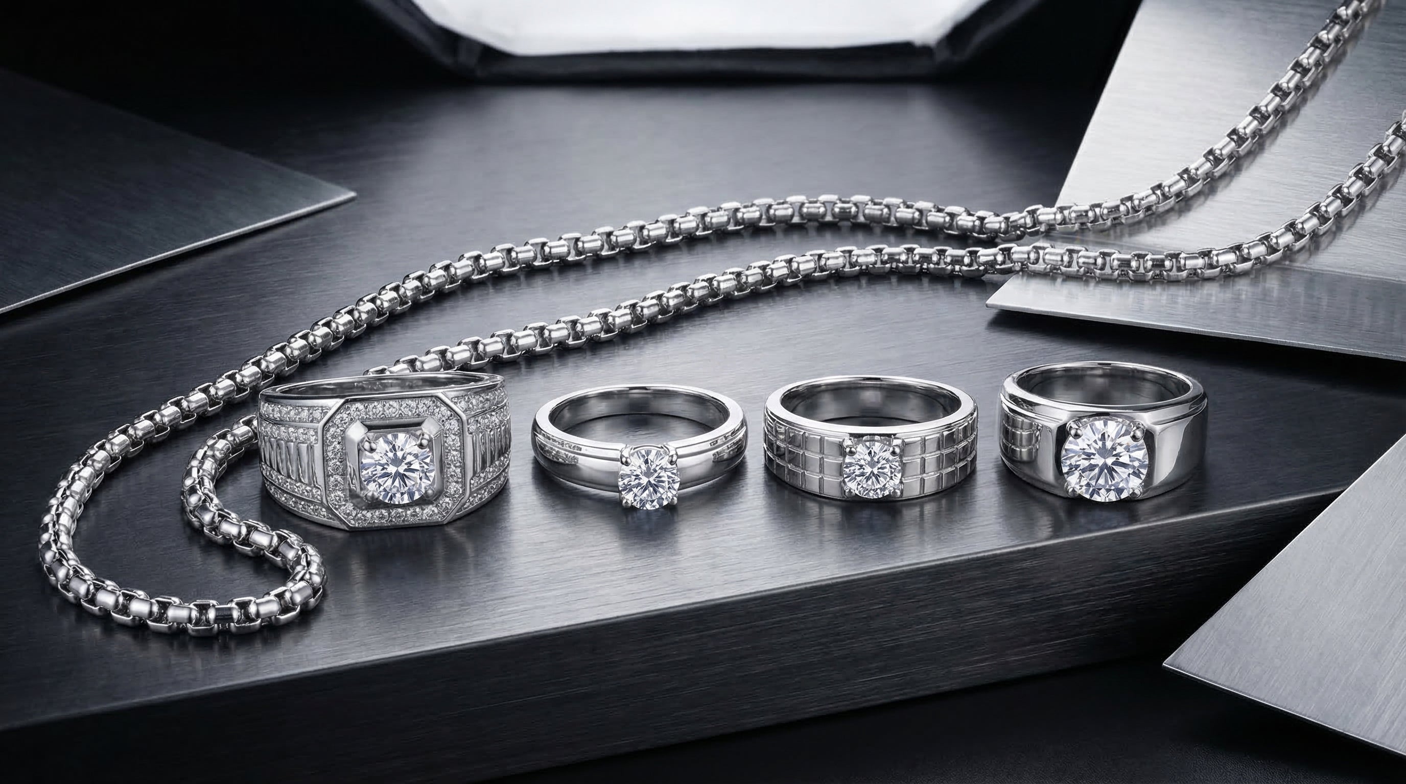 men's real silver chains - hero image