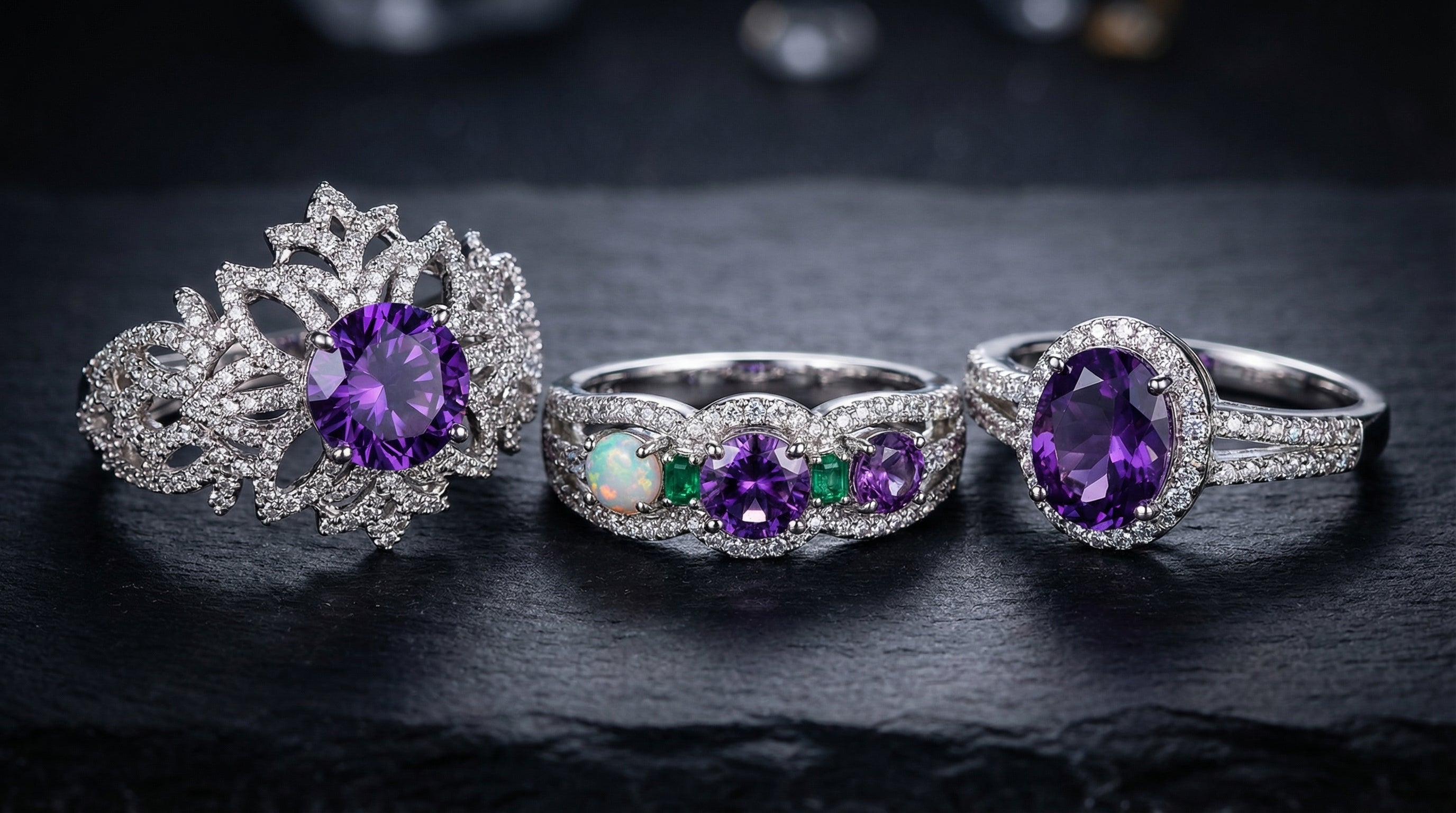 mens amethyst wedding band - hero image