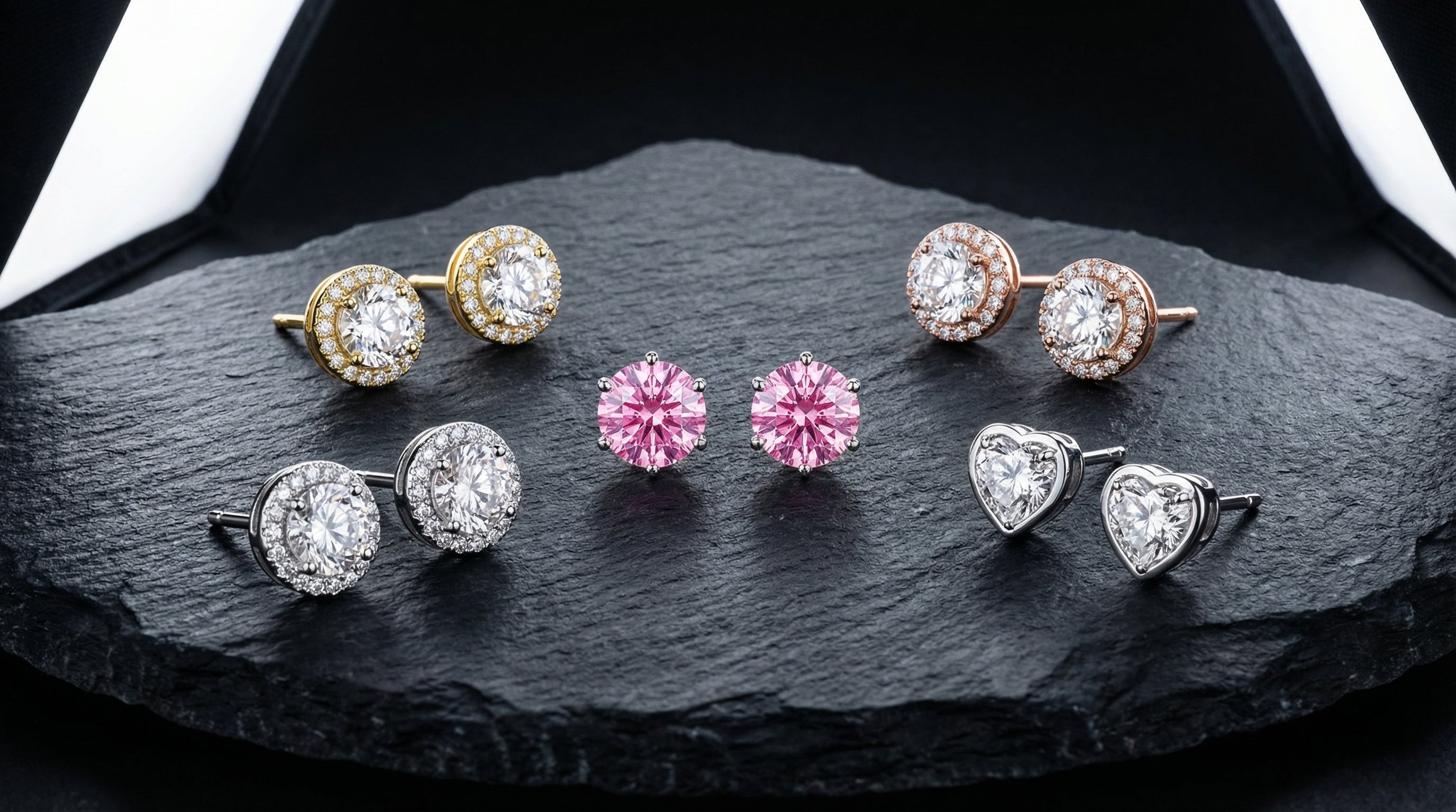 mens moissanite earrings - hero image