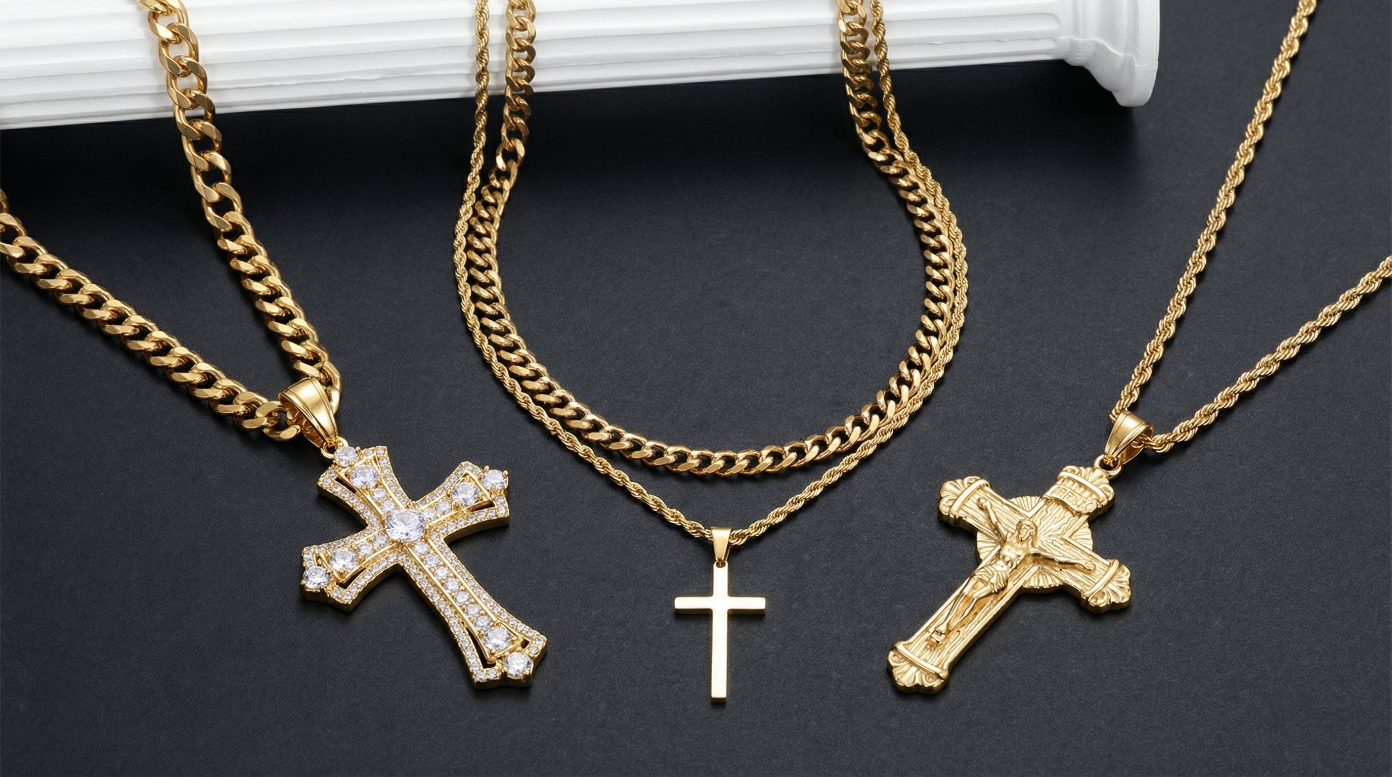 mens necklace pendants gold - hero image