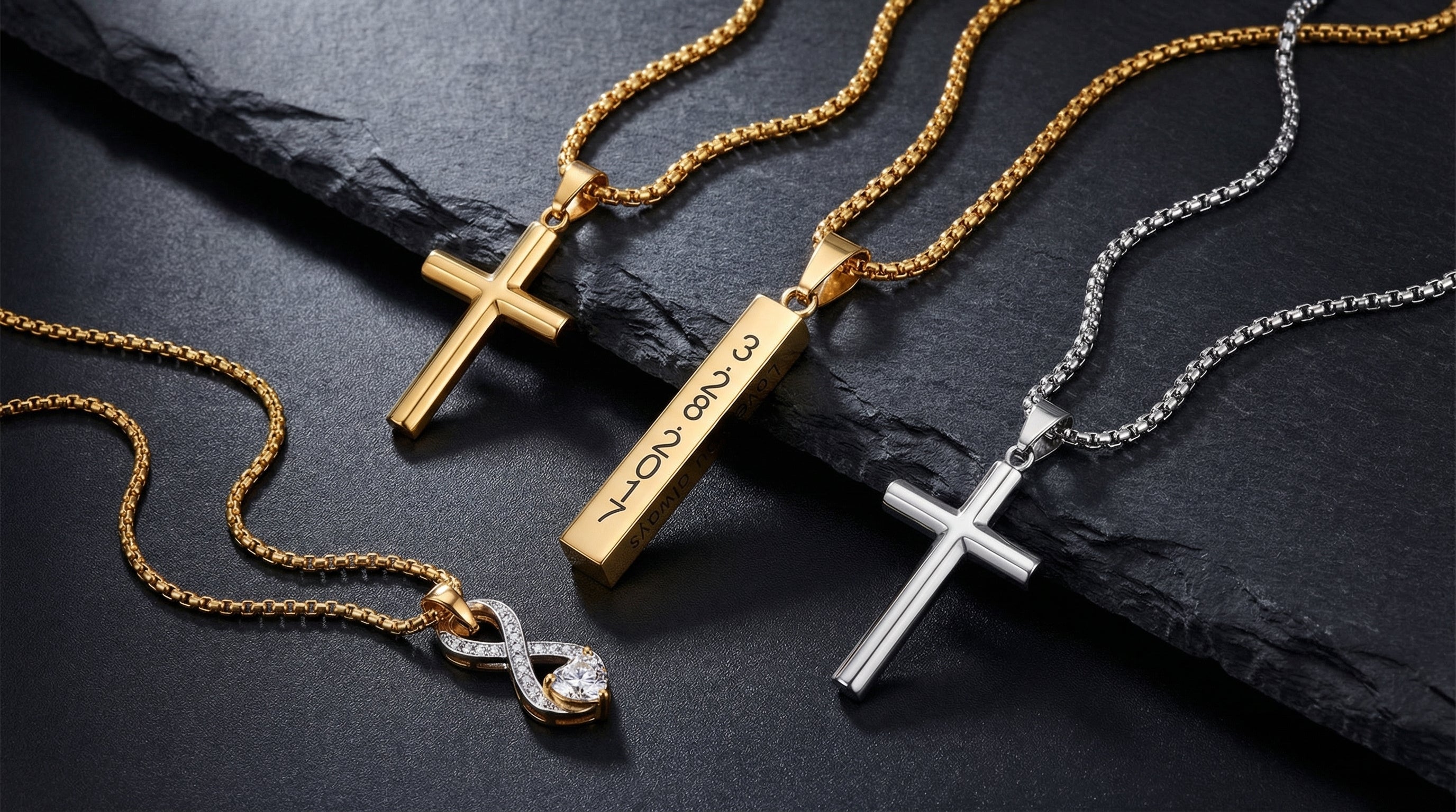 mens necklace pendants personalized - hero image