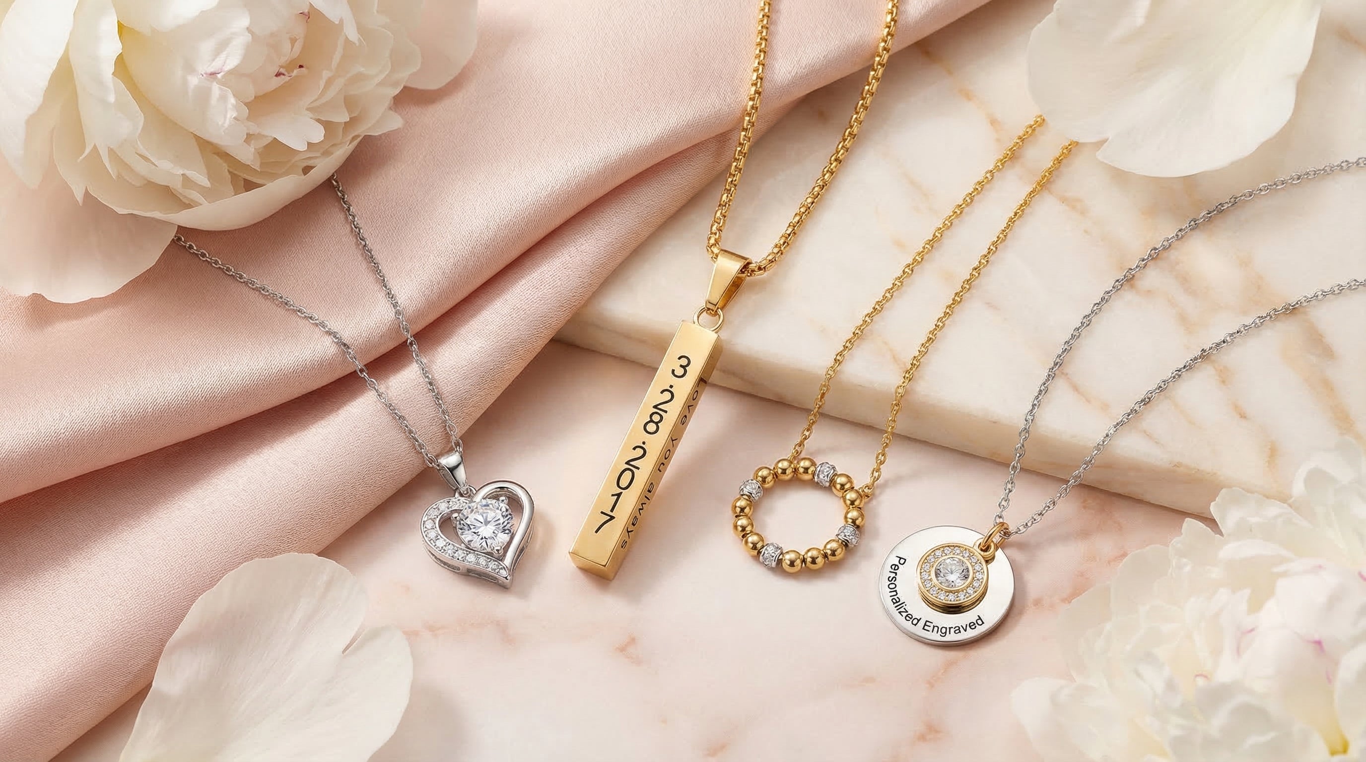 mother's day necklace with names - hero image