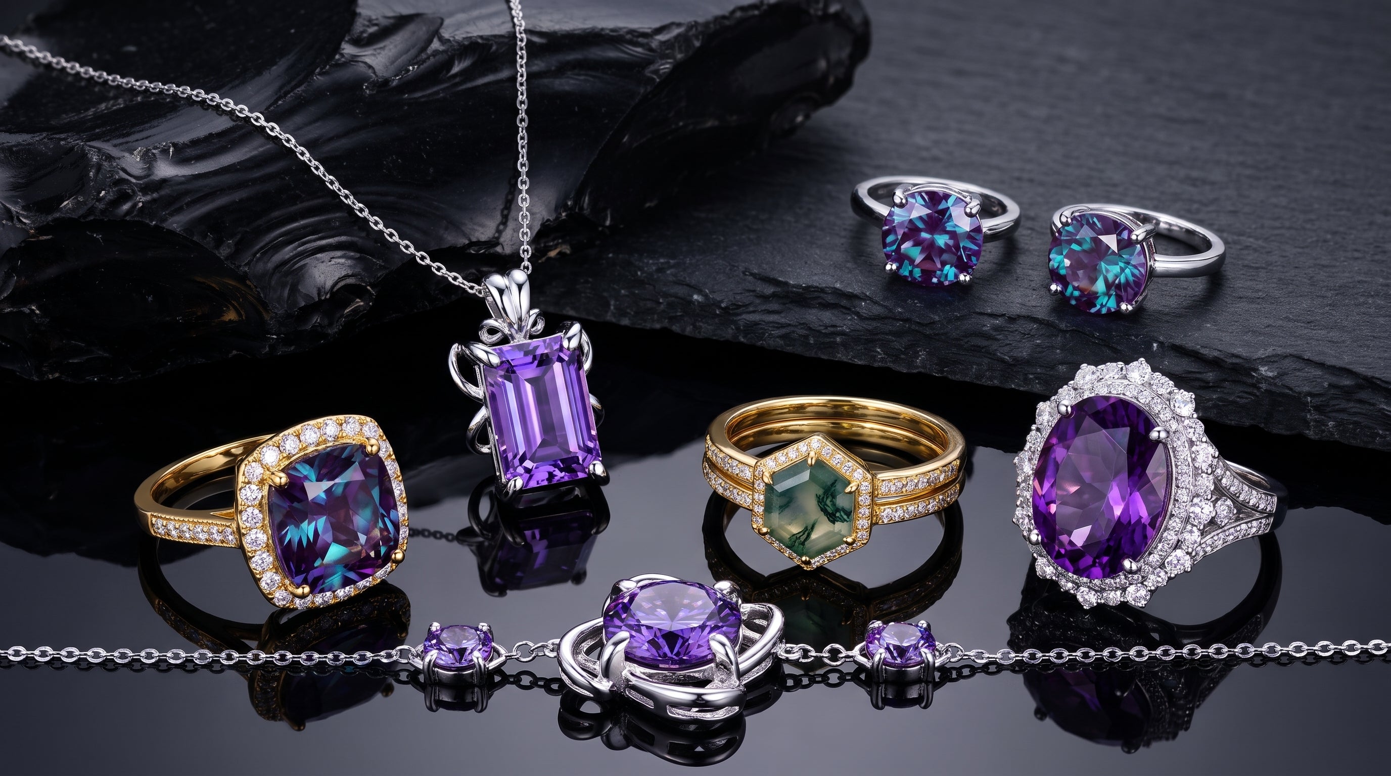 natural alexandrite ring editorial image