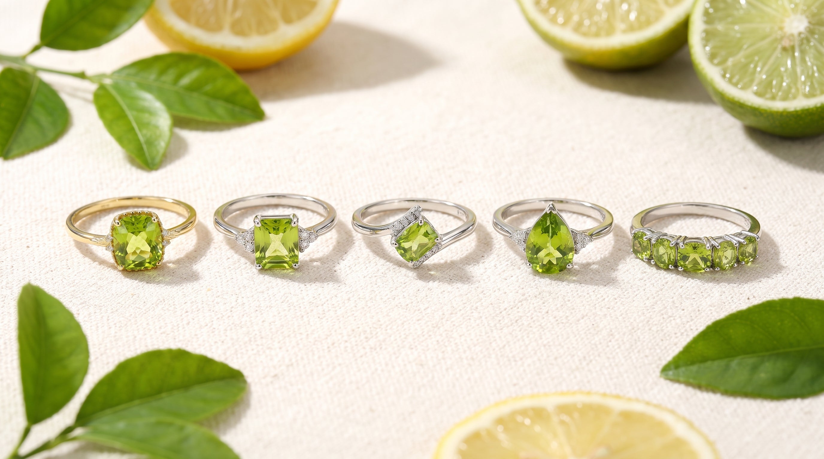 peridot ring silver editorial image
