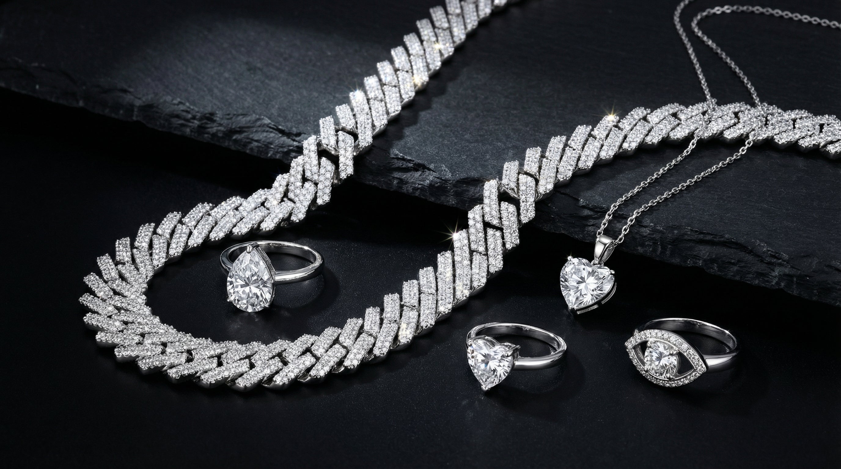 real diamond necklace men's editorial image