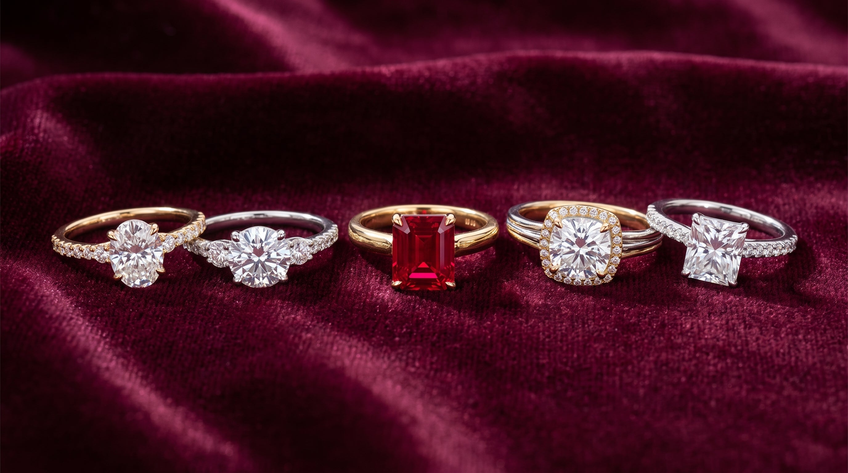 real ruby rings for sale editorial image