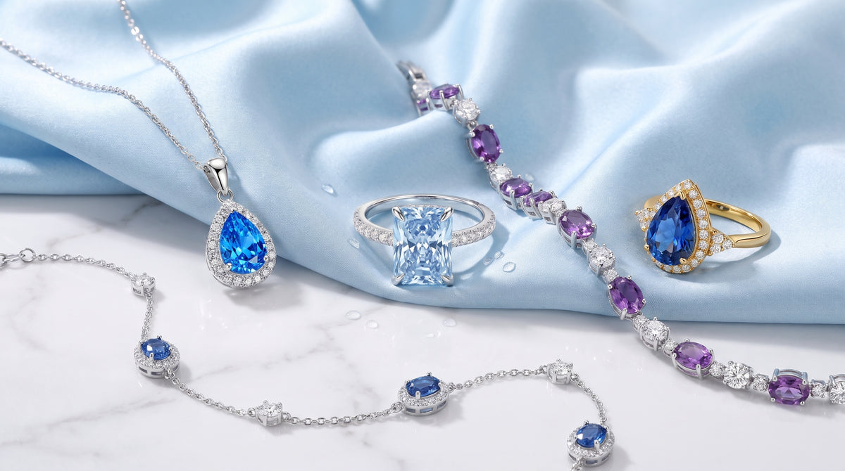 sapphire jewelry editorial image