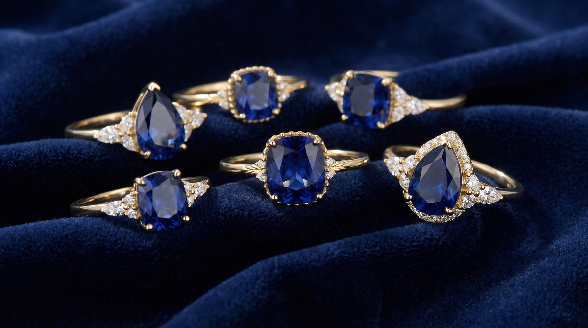 sapphire ring gold editorial image