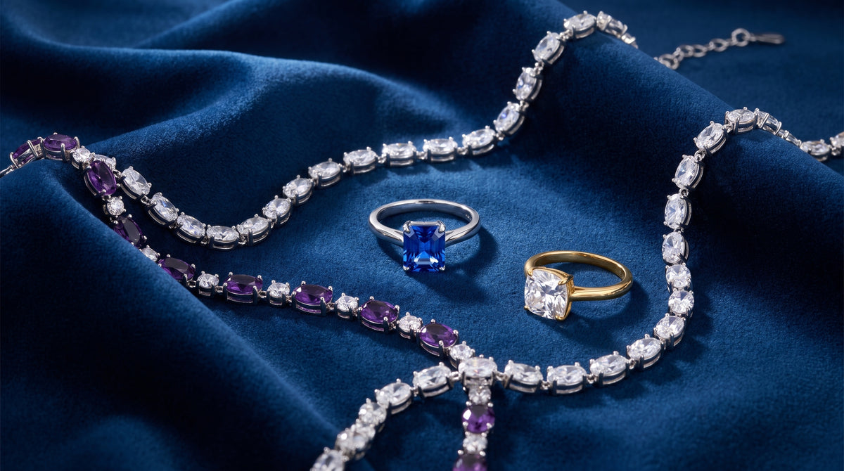 sapphire ring silver editorial image