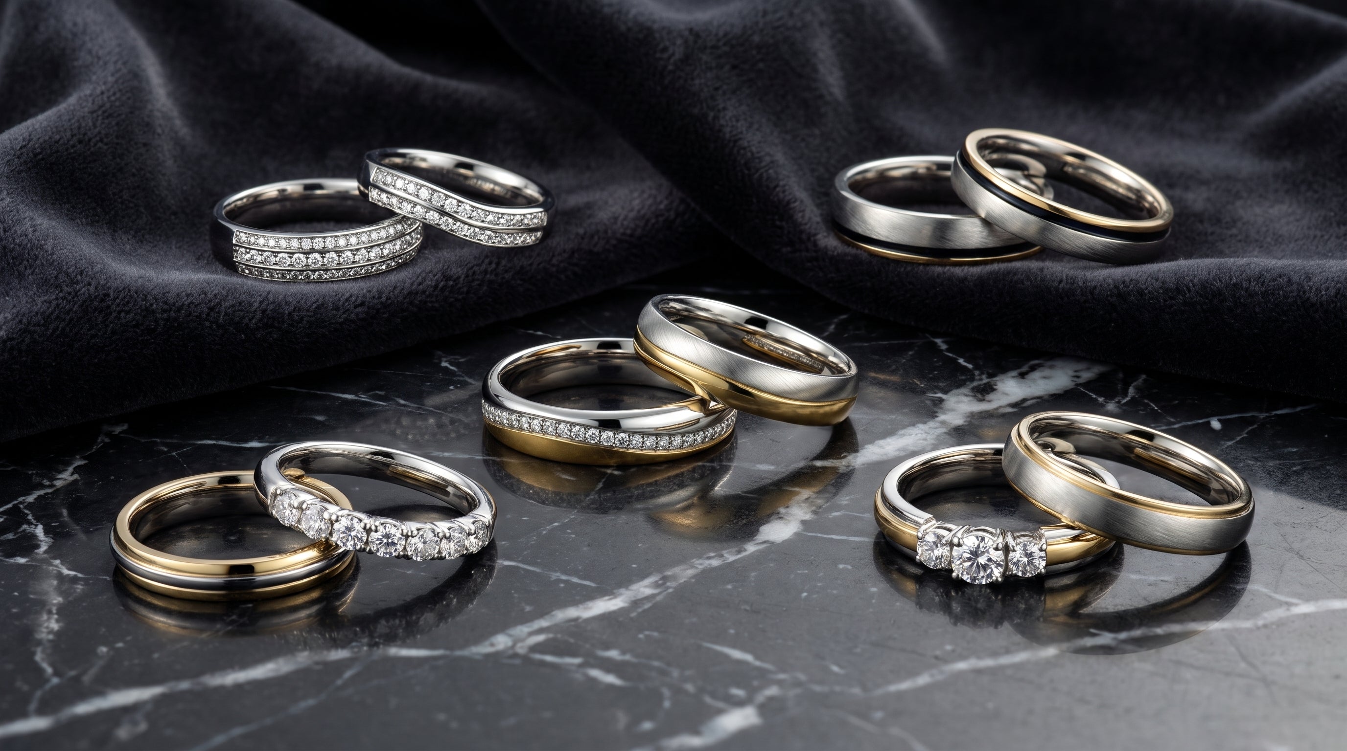 unique wedding ring sets his and hers editorial image