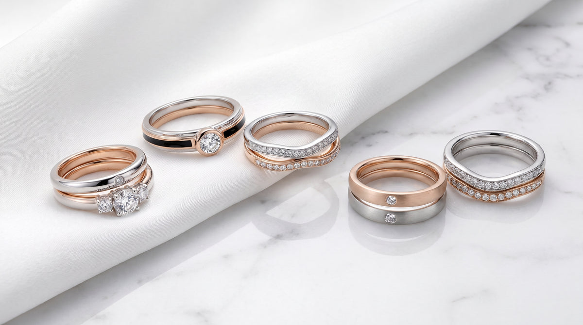 wedding rings couple set editorial image