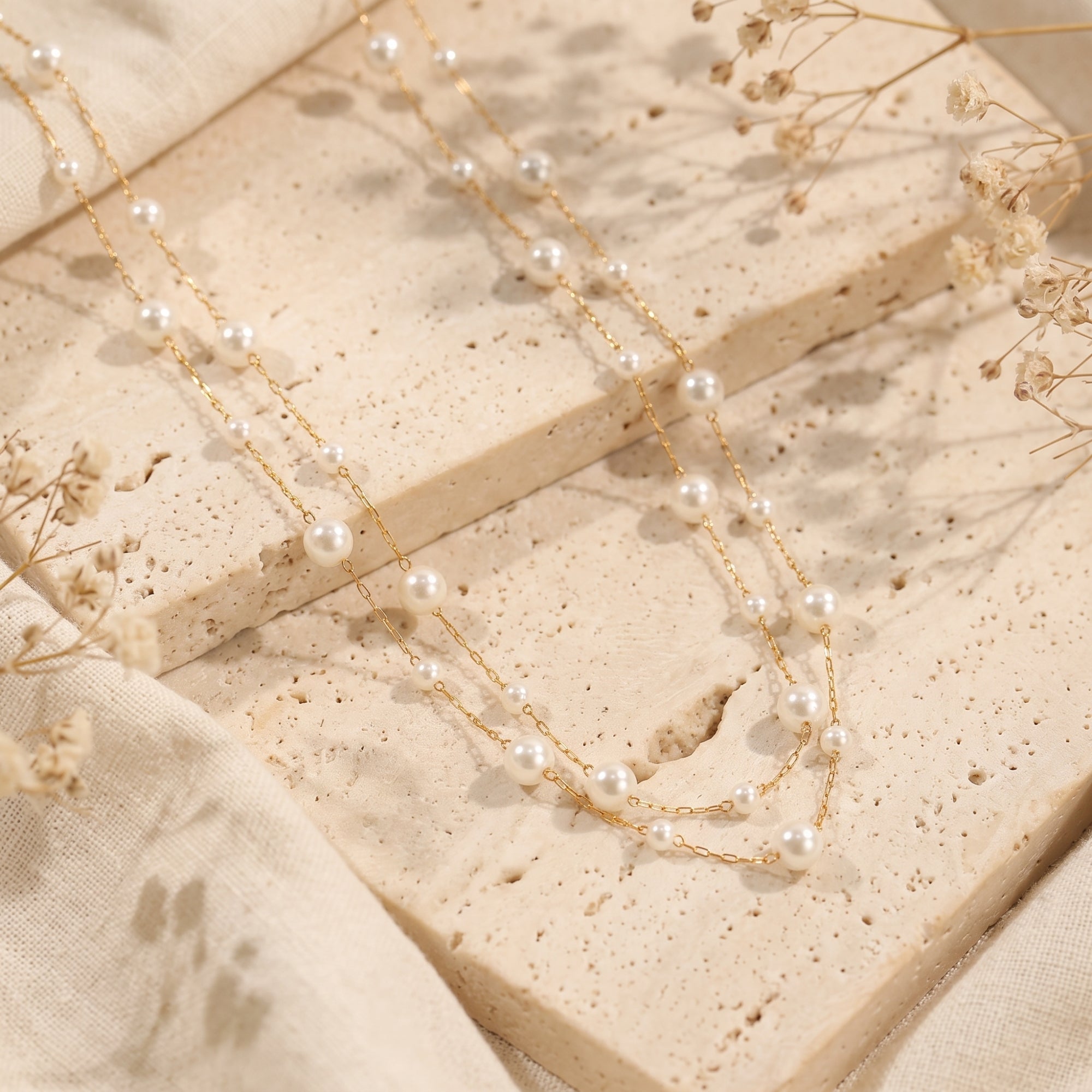 The Celeste Double Pearl Necklace