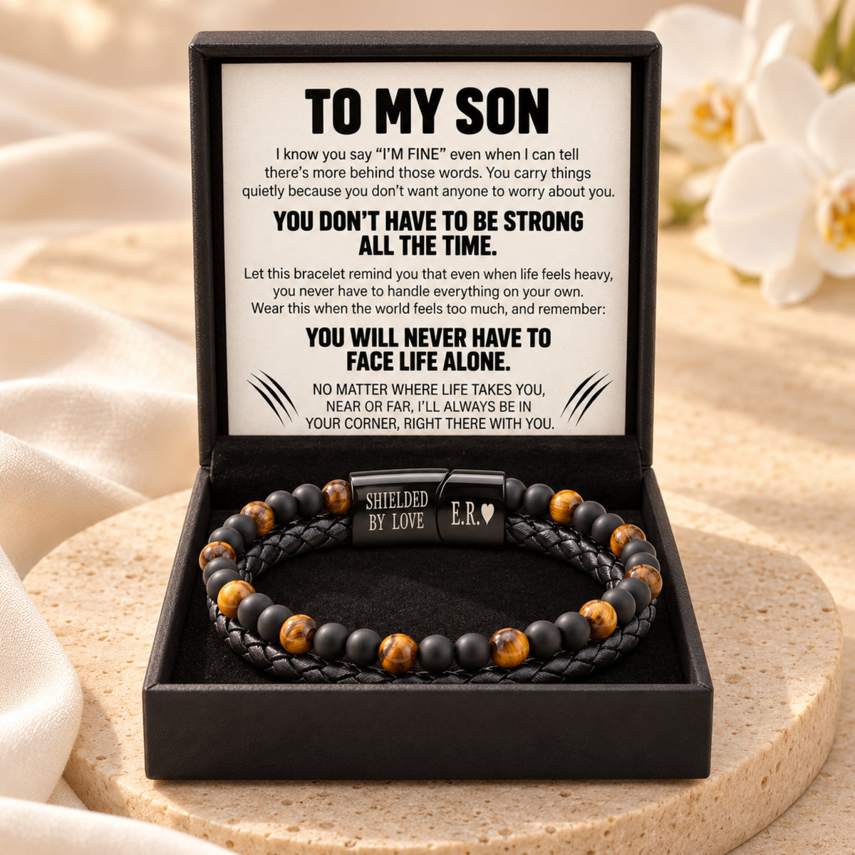 Le bracelet à double rang de pierre œil-de-tigre