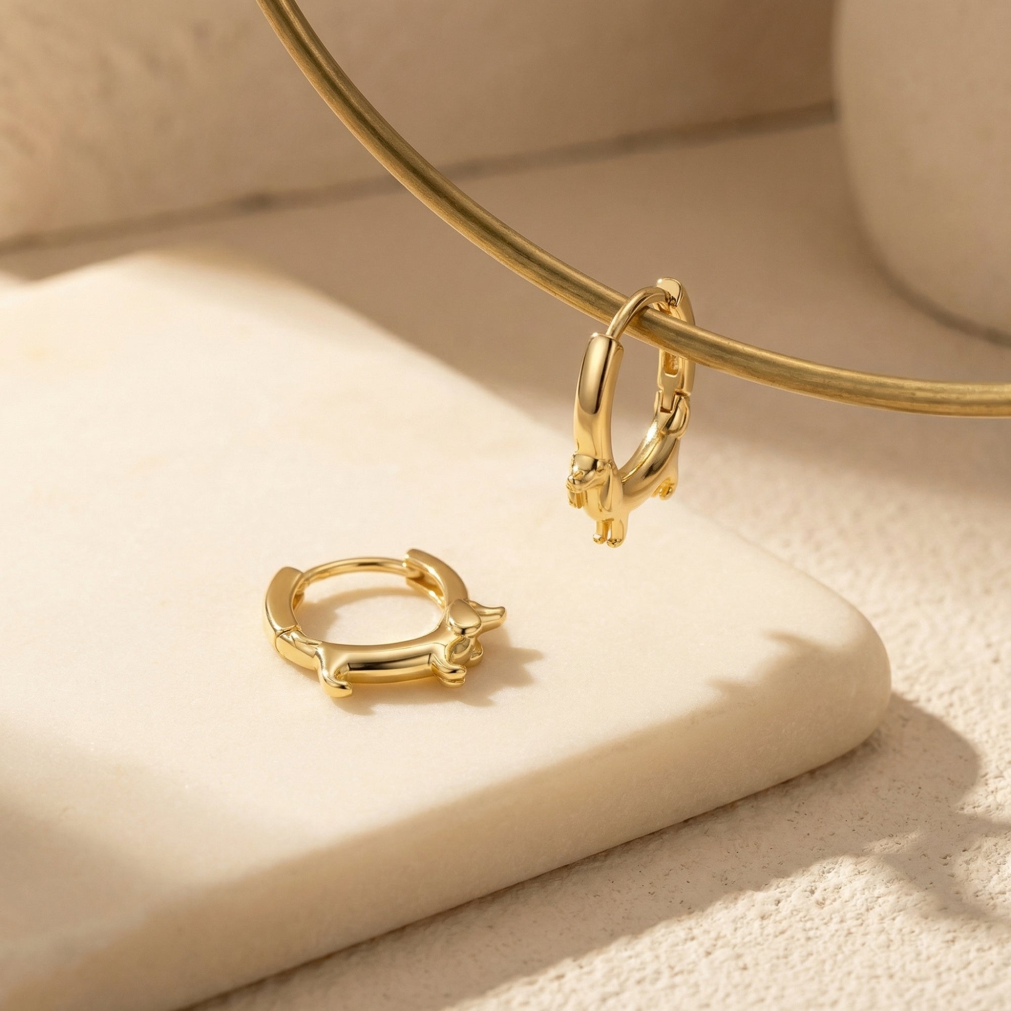The 'Faithful Dachshund' Hoop Earrings