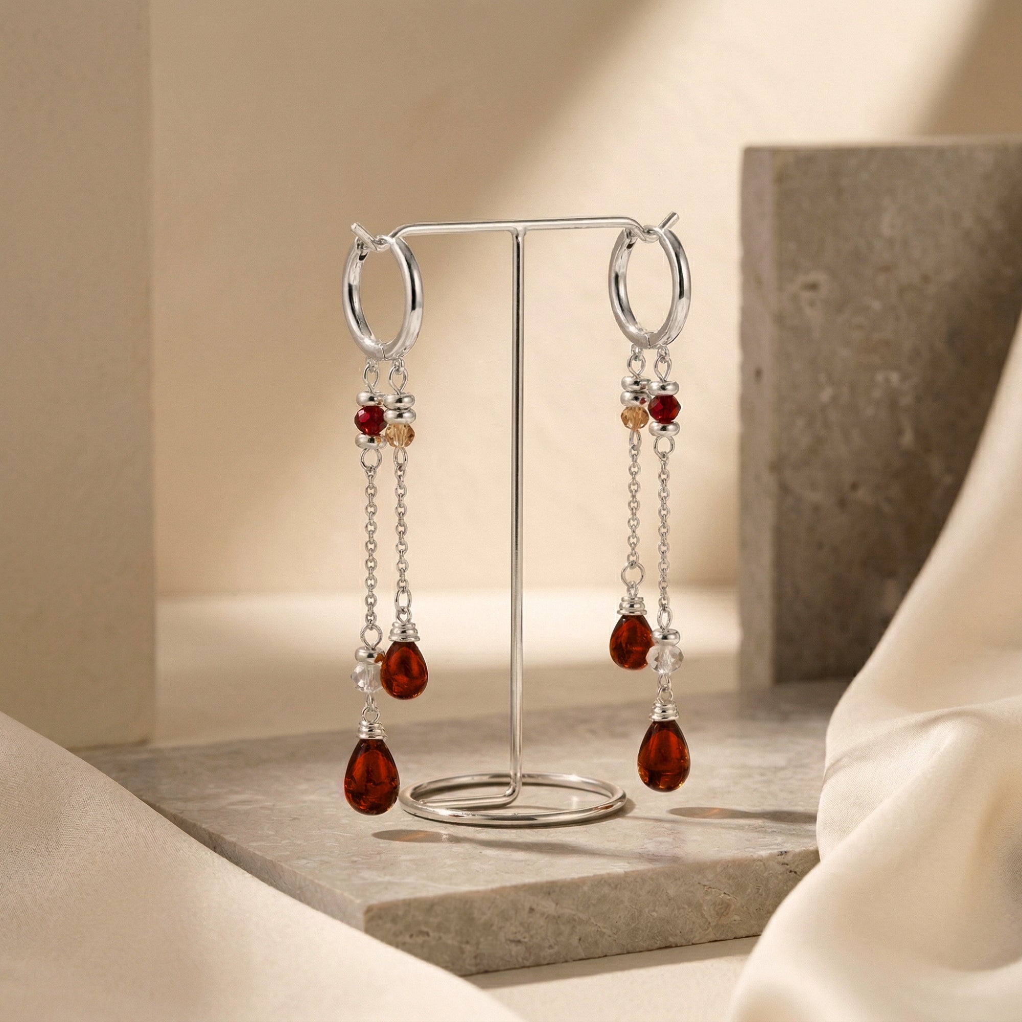 The Serene Garnet Earrings