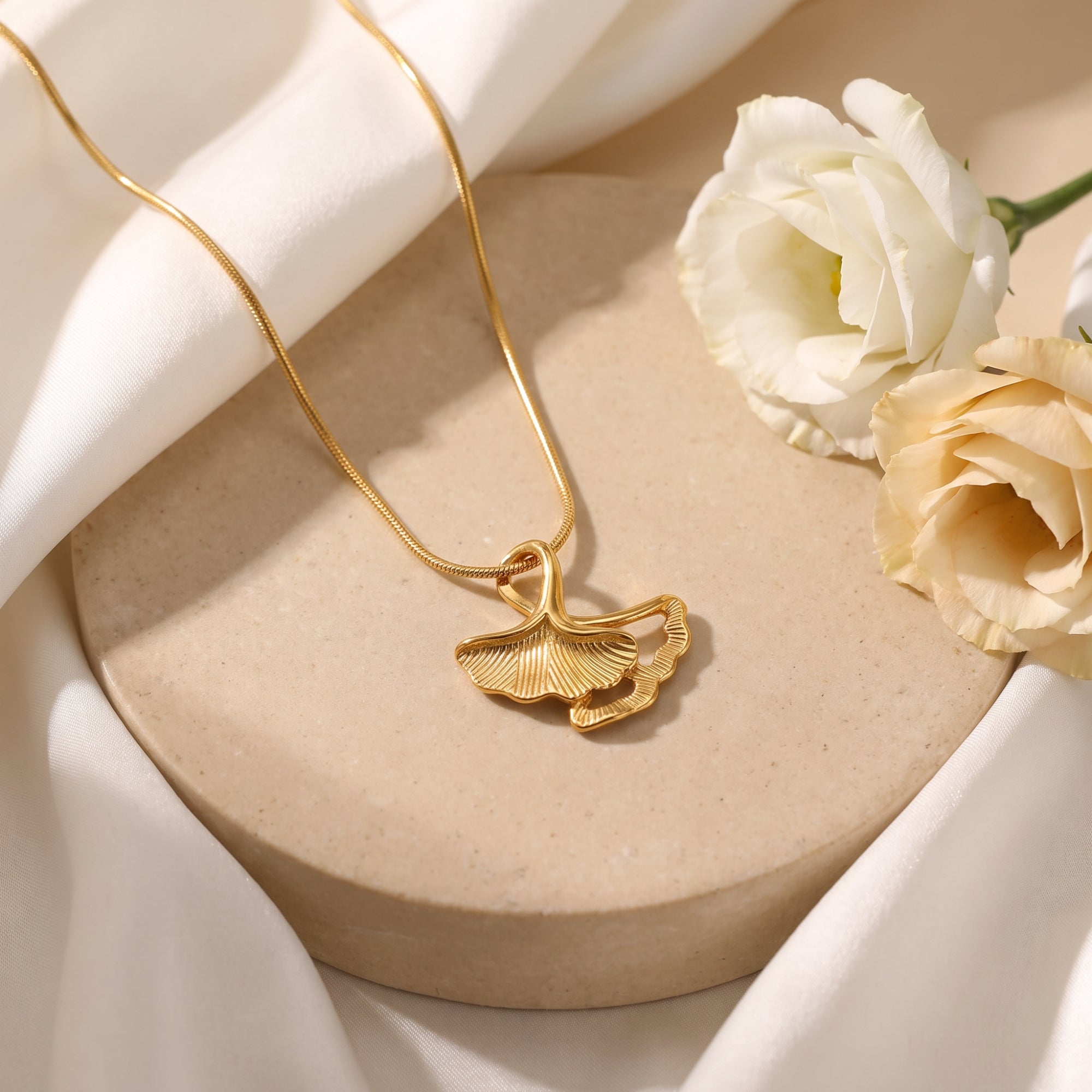The Double Ginkgo Necklace