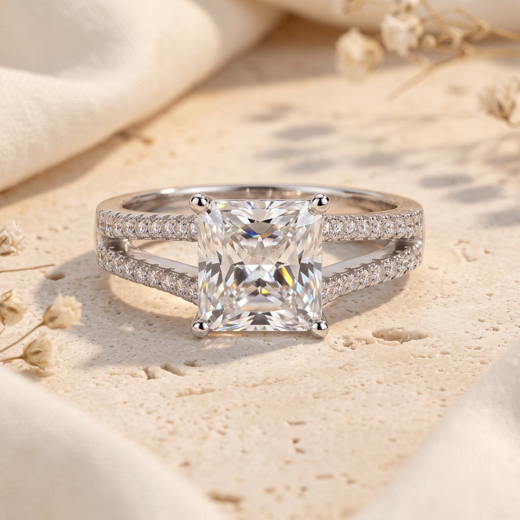 La bague solitaire à anneau fendu